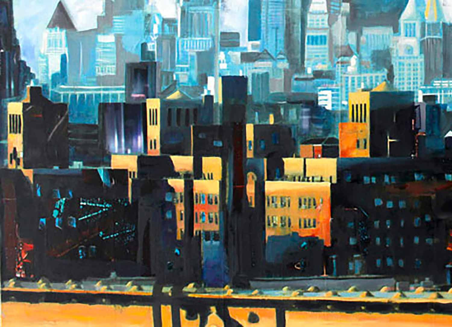Nathalie Lemaitre, Manhattan-Brooklyn, painting - Artalistic online contemporary art buying and selling gallery