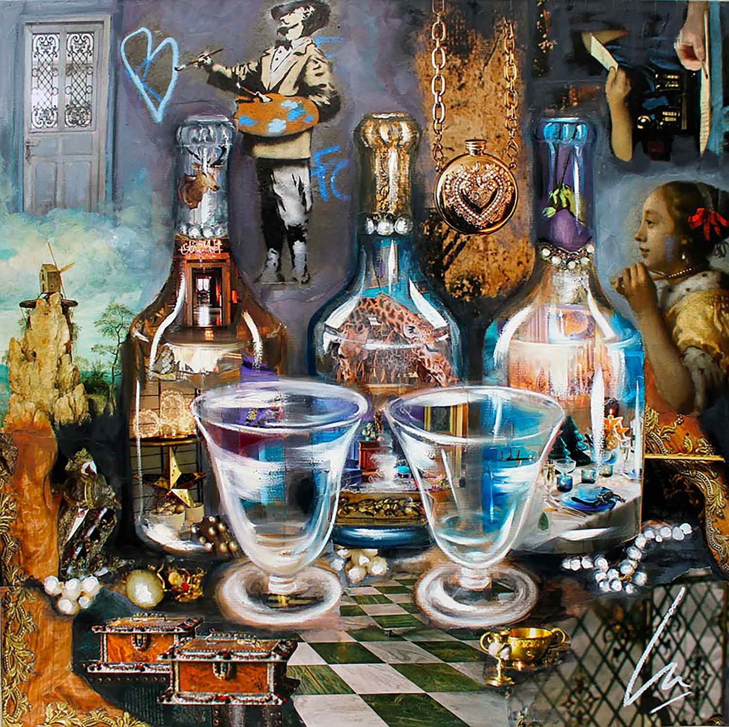 Nathalie Lemaitre, Les 3 clavelins, painting - Artalistic online contemporary art buying and selling gallery