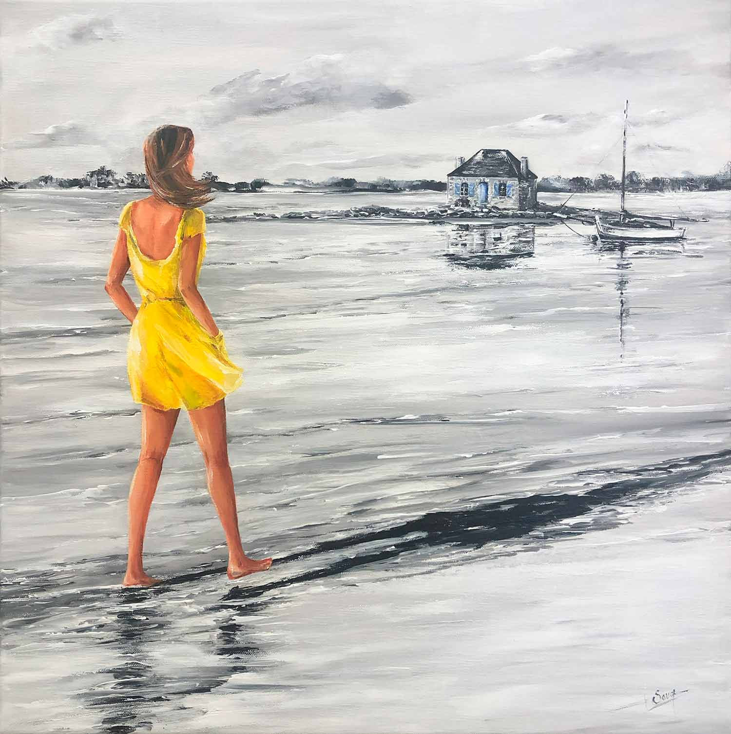 Marie-Laure Souq, Une balade à Saint-Cado, painting - Artalistic online contemporary art buying and selling gallery