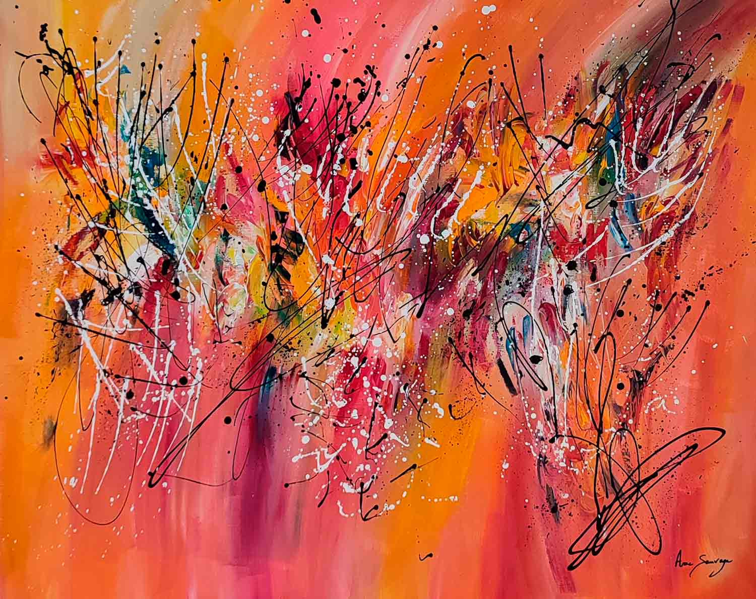 Âme Sauvage, Rose et lumières, painting - Artalistic online contemporary art buying and selling gallery