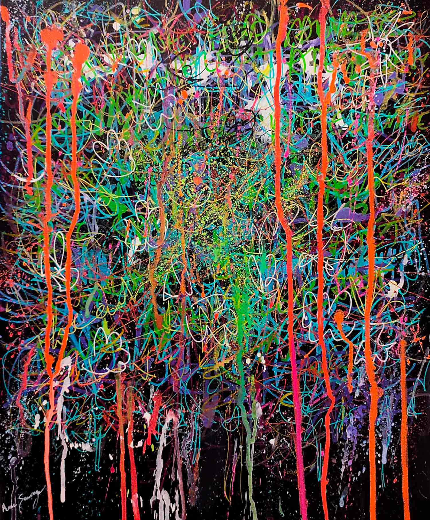 Âme Sauvage, L'arbre vert, painting - Artalistic online contemporary art buying and selling gallery