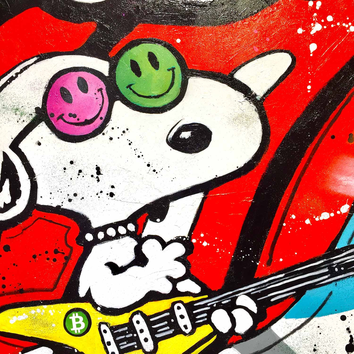 Patrick Cornée, Snoopy likes Rolling Stones, painting - Artalistic online contemporary art buying and selling gallery