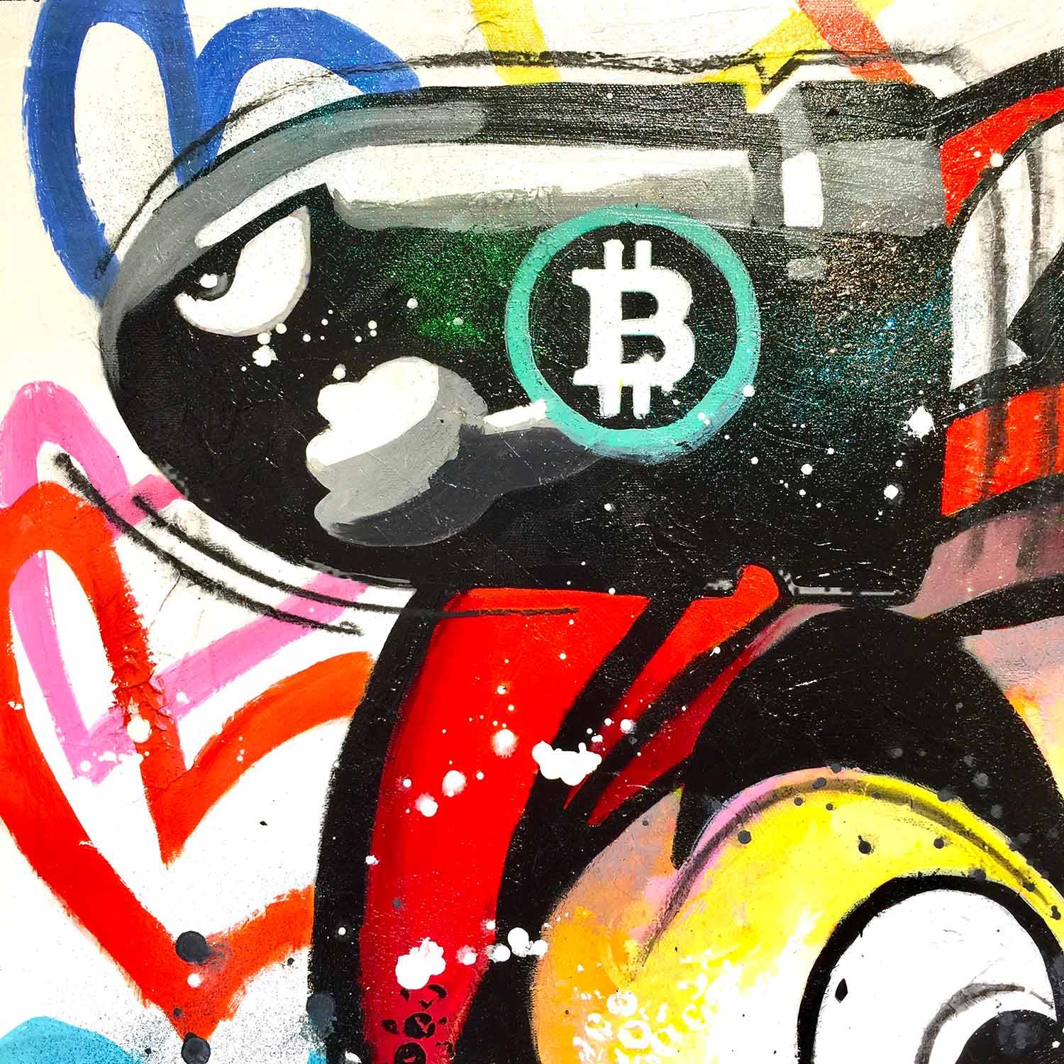 Patrick Cornée, Mario loves Bitcoins, painting - Artalistic online contemporary art buying and selling gallery