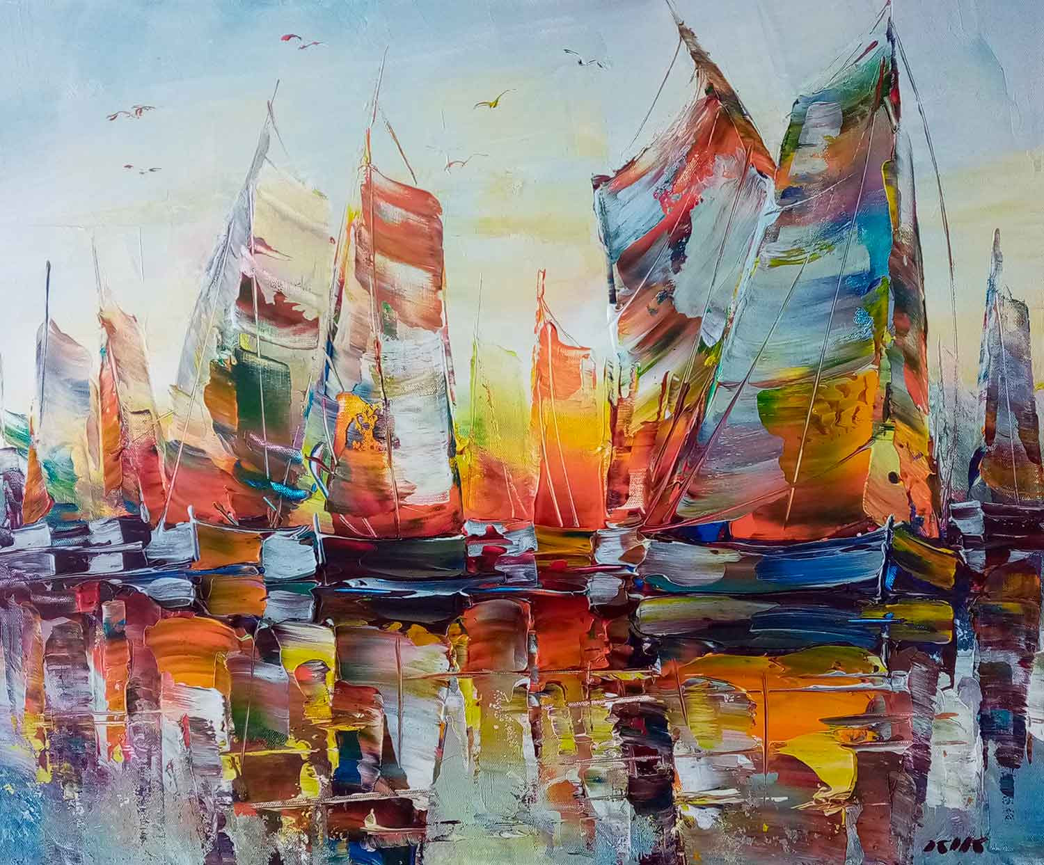 Janusz Kik, toutes voiles, painting - Artalistic online contemporary art buying and selling gallery