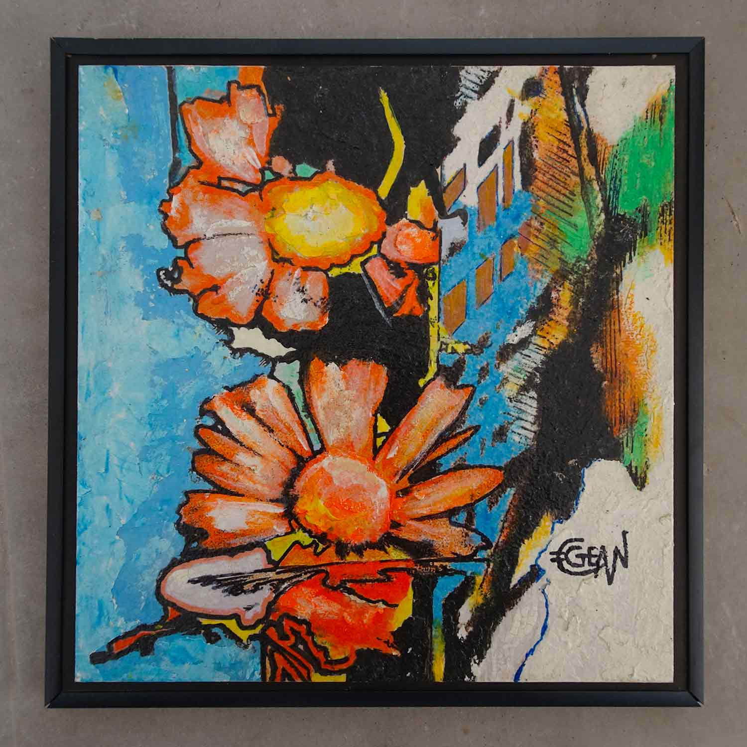 Claude Géan, Flower power, painting - Artalistic online contemporary art buying and selling gallery