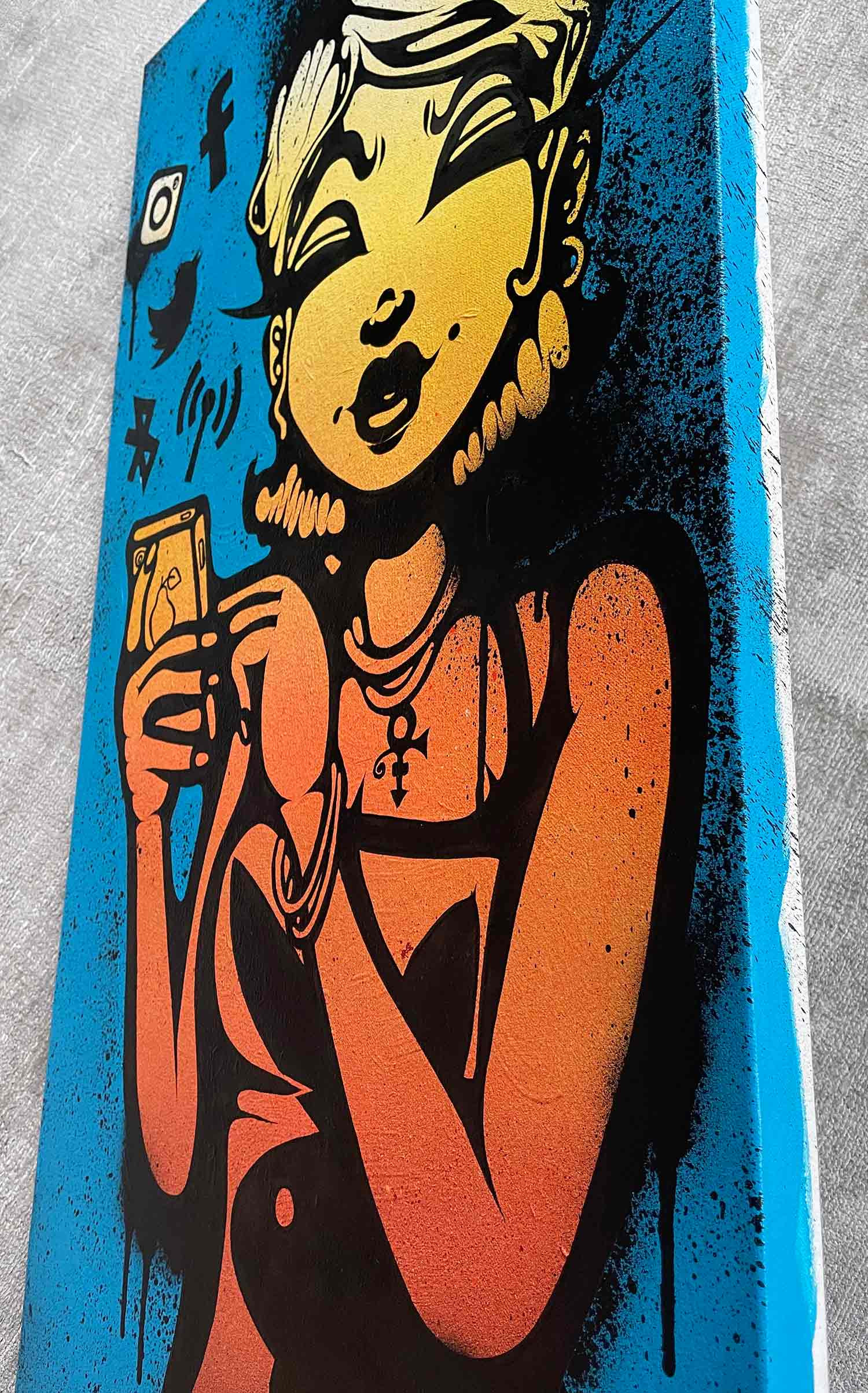 Ewen Gur, Consumed by Social Media, painting - Artalistic online contemporary art buying and selling gallery