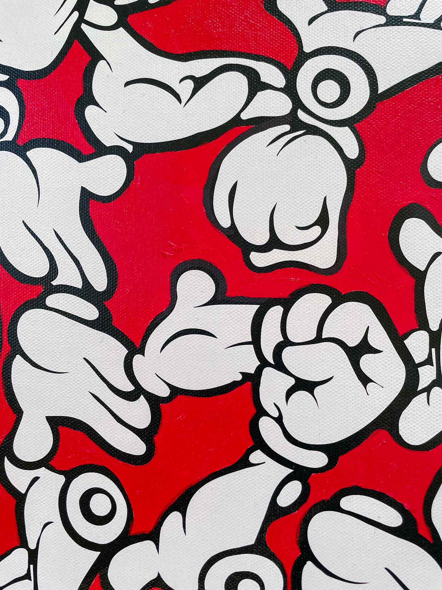 Ewen Gur, Bloody red hands, painting - Artalistic online contemporary art buying and selling gallery