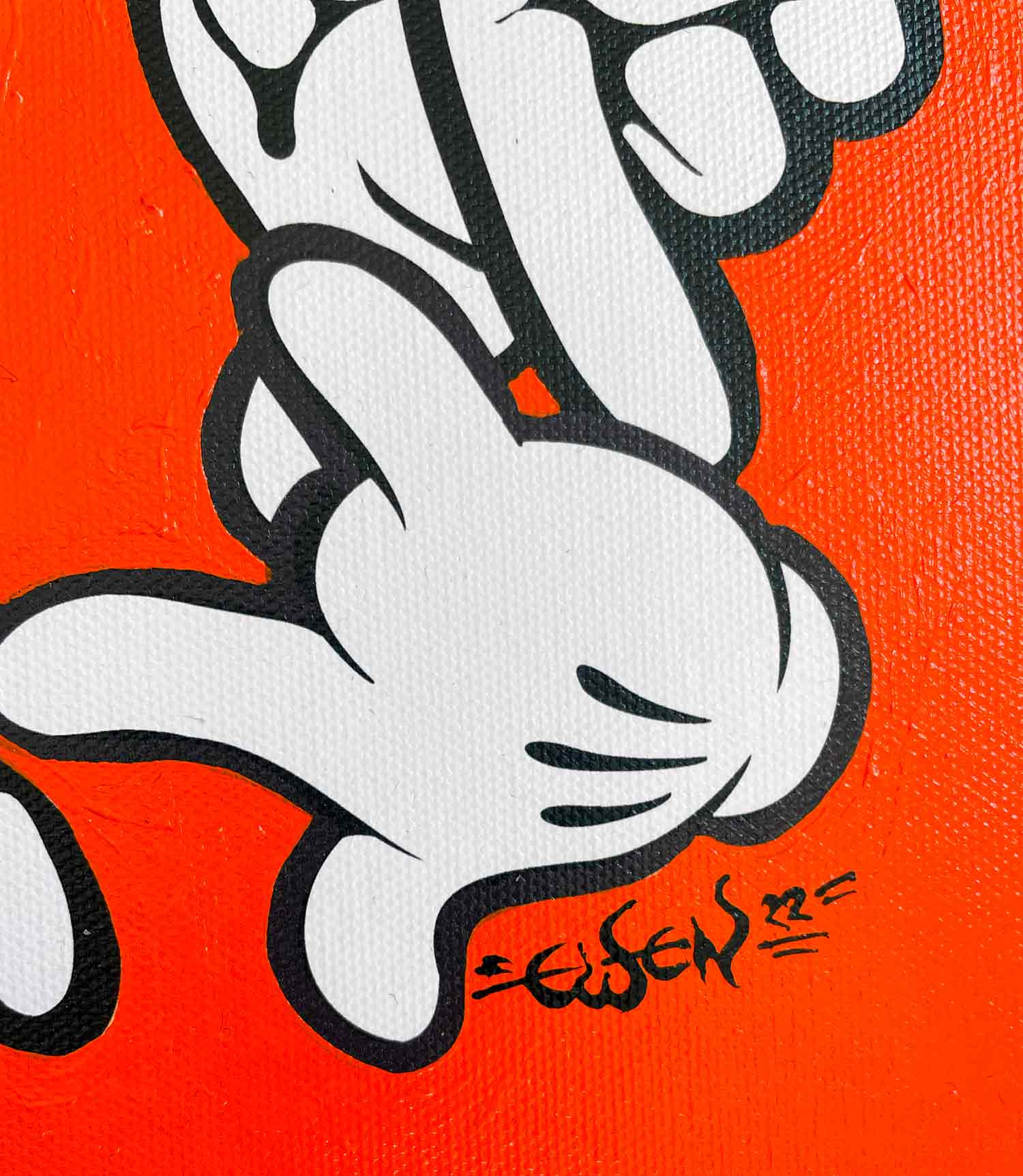Ewen Gur, Funky orange hands, painting - Artalistic online contemporary art buying and selling gallery