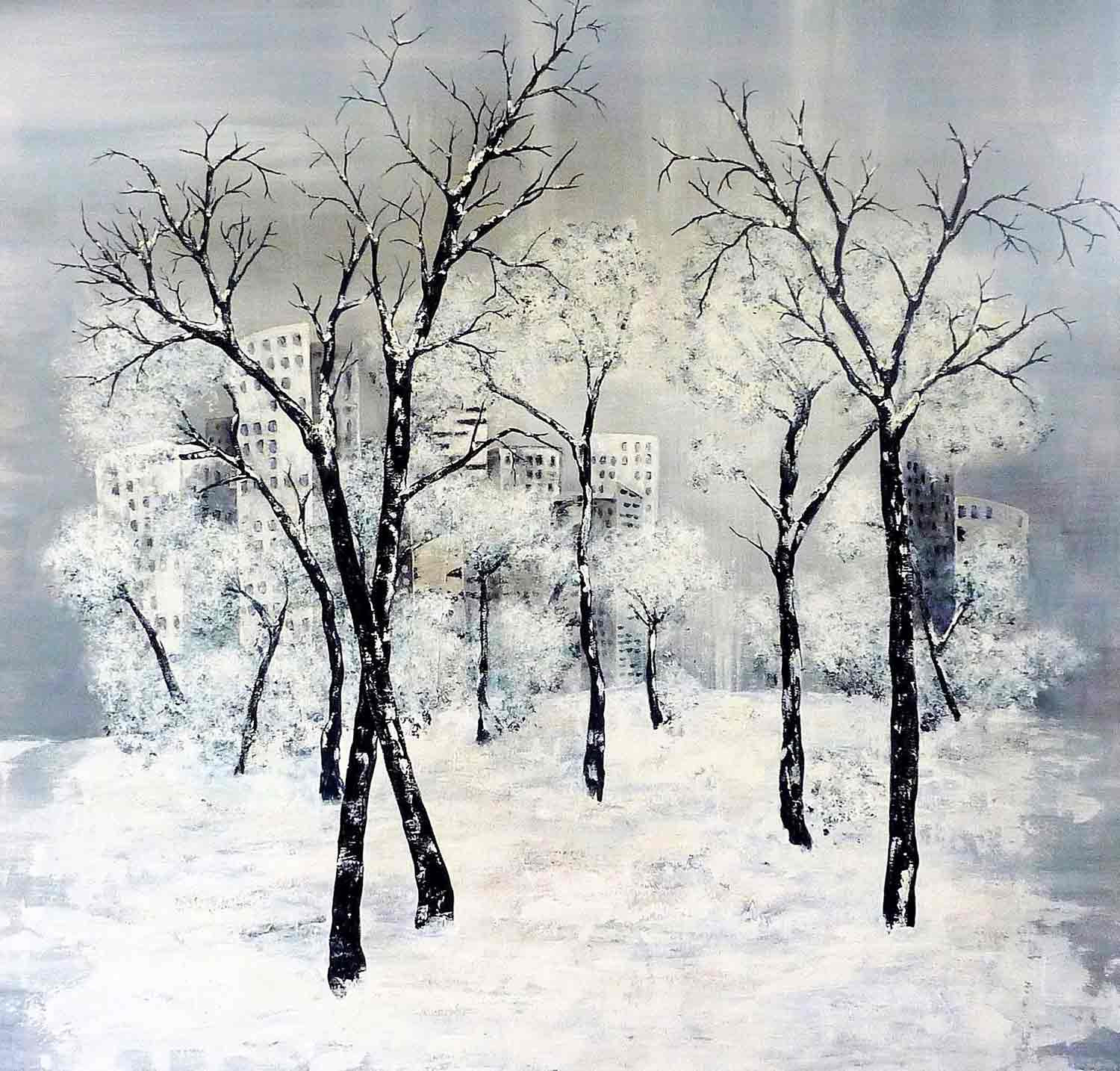 Anne Robin, Ville assoupie, painting - Artalistic online contemporary art buying and selling gallery