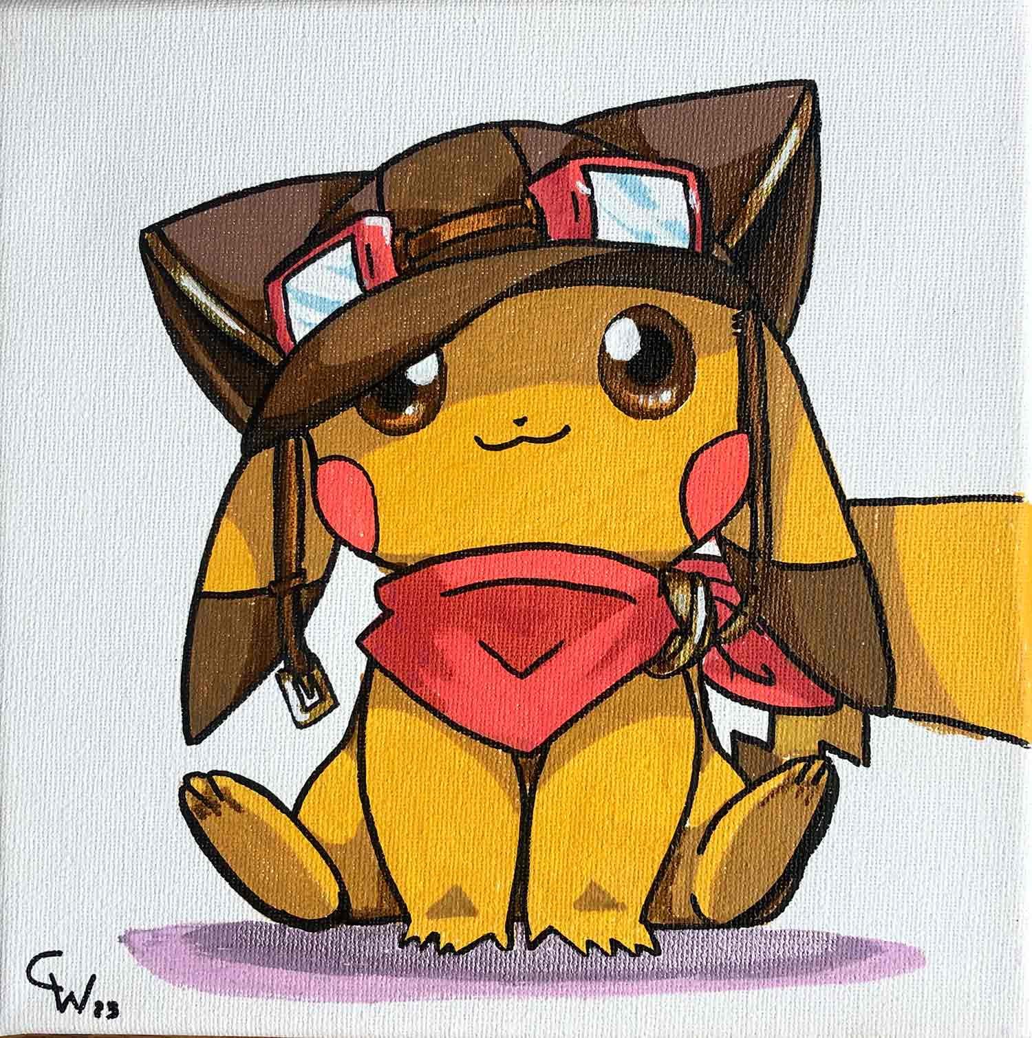 Comize, Pikachu l'aventurier, painting - Artalistic online contemporary art buying and selling gallery