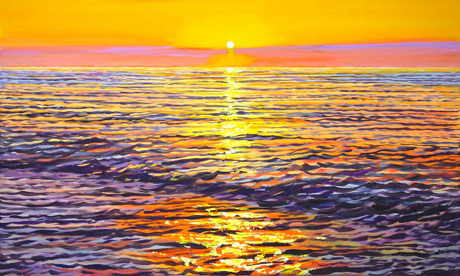 Contemporary Art - Acrylic on canvas - Sunset. Ocean 9 - Iryna ...