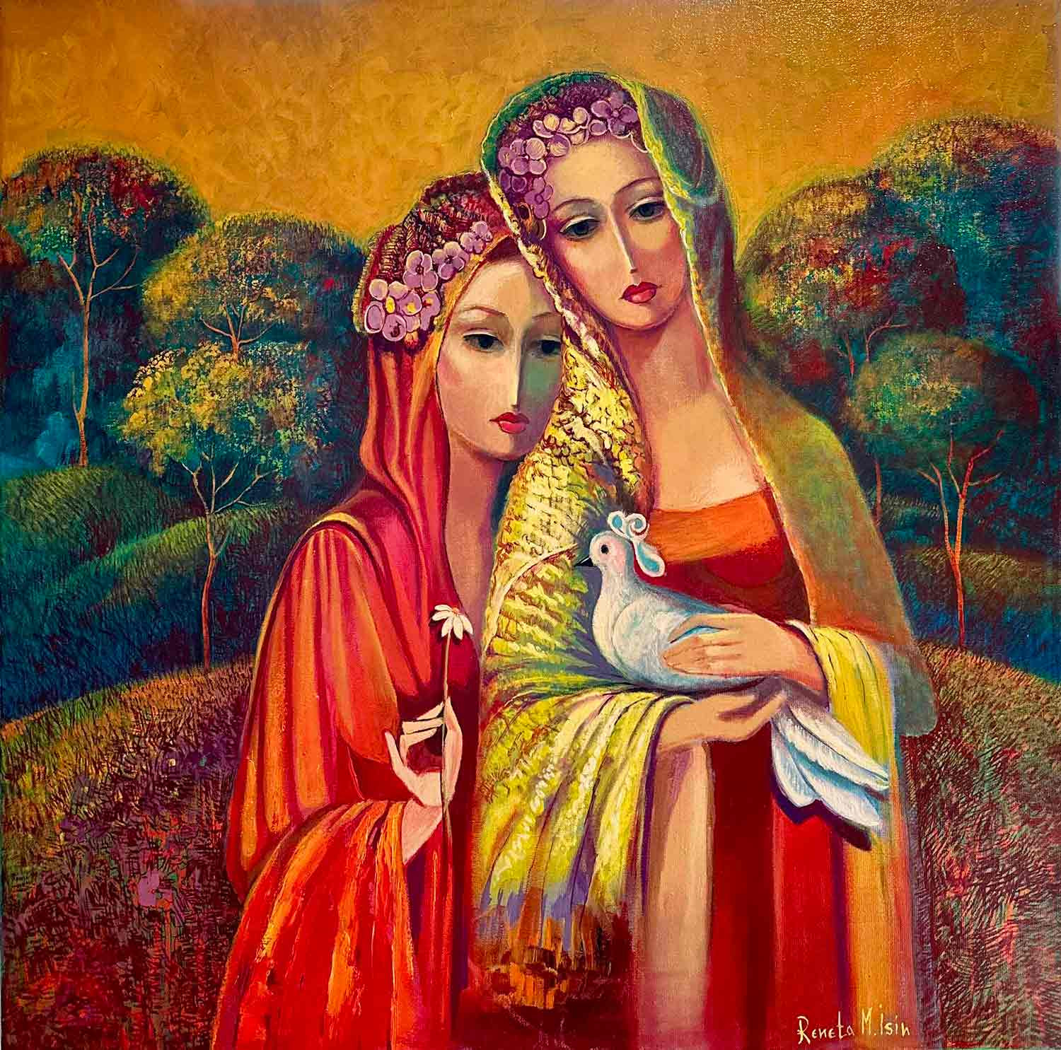 Renata Isin, Golden sky, painting - Artalistic online contemporary art buying and selling gallery