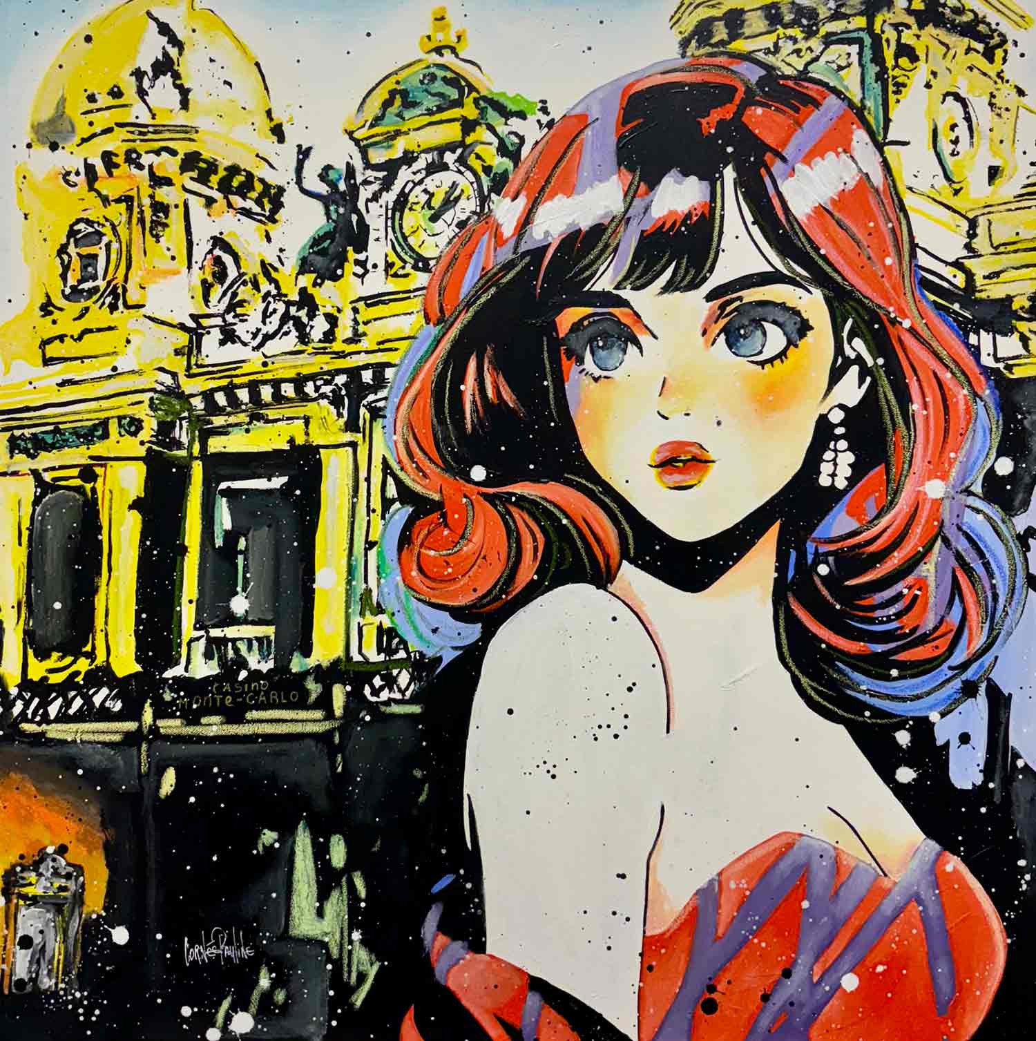 Pauline Cornée, Lady in Monaco, painting - Artalistic online contemporary art buying and selling gallery