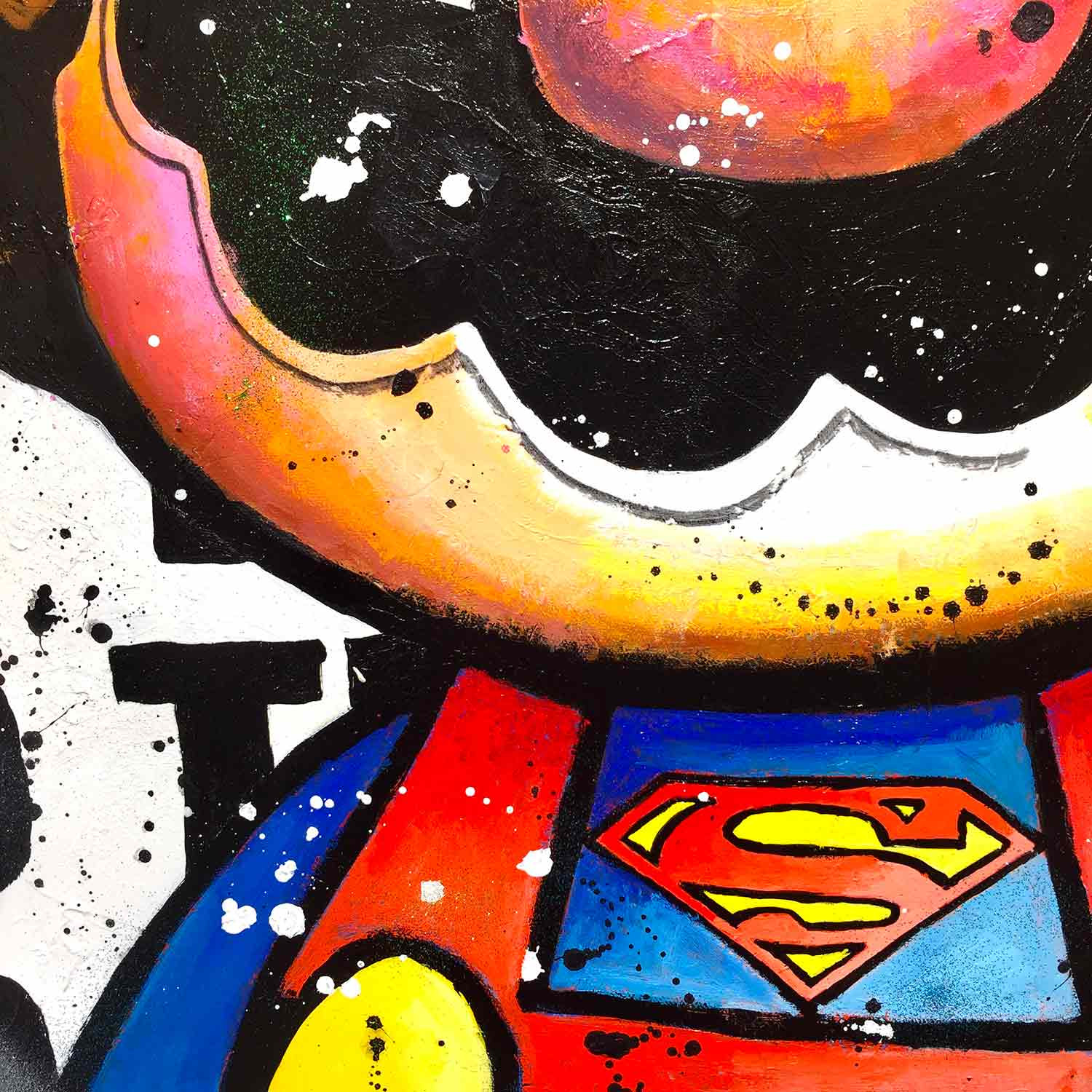 Patrick Cornée, Super Mario Bitcoin to the moon, painting - Artalistic online contemporary art buying and selling gallery
