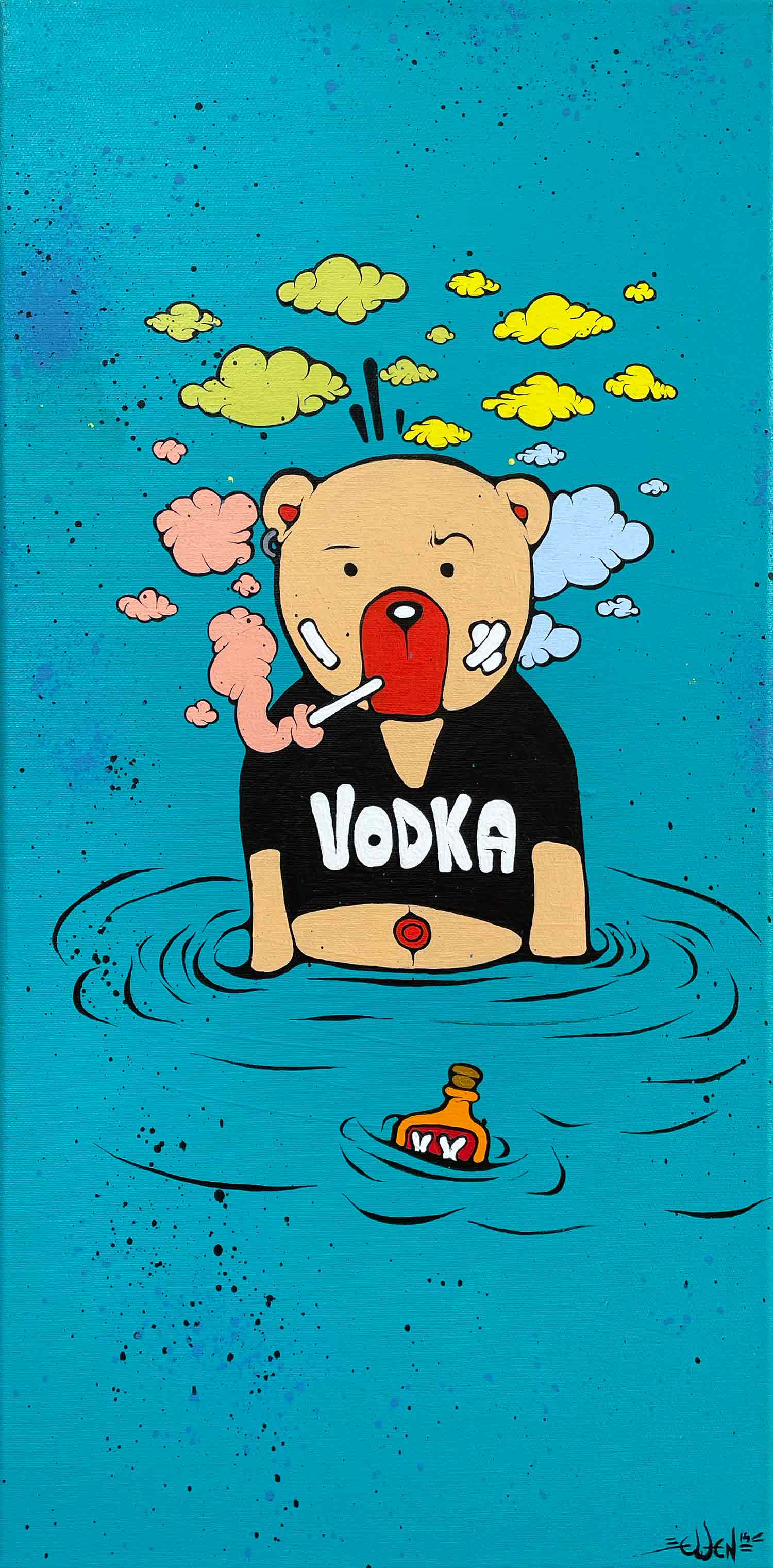 Ewen Gur, Drowning in vodka, painting - Artalistic online contemporary art buying and selling gallery