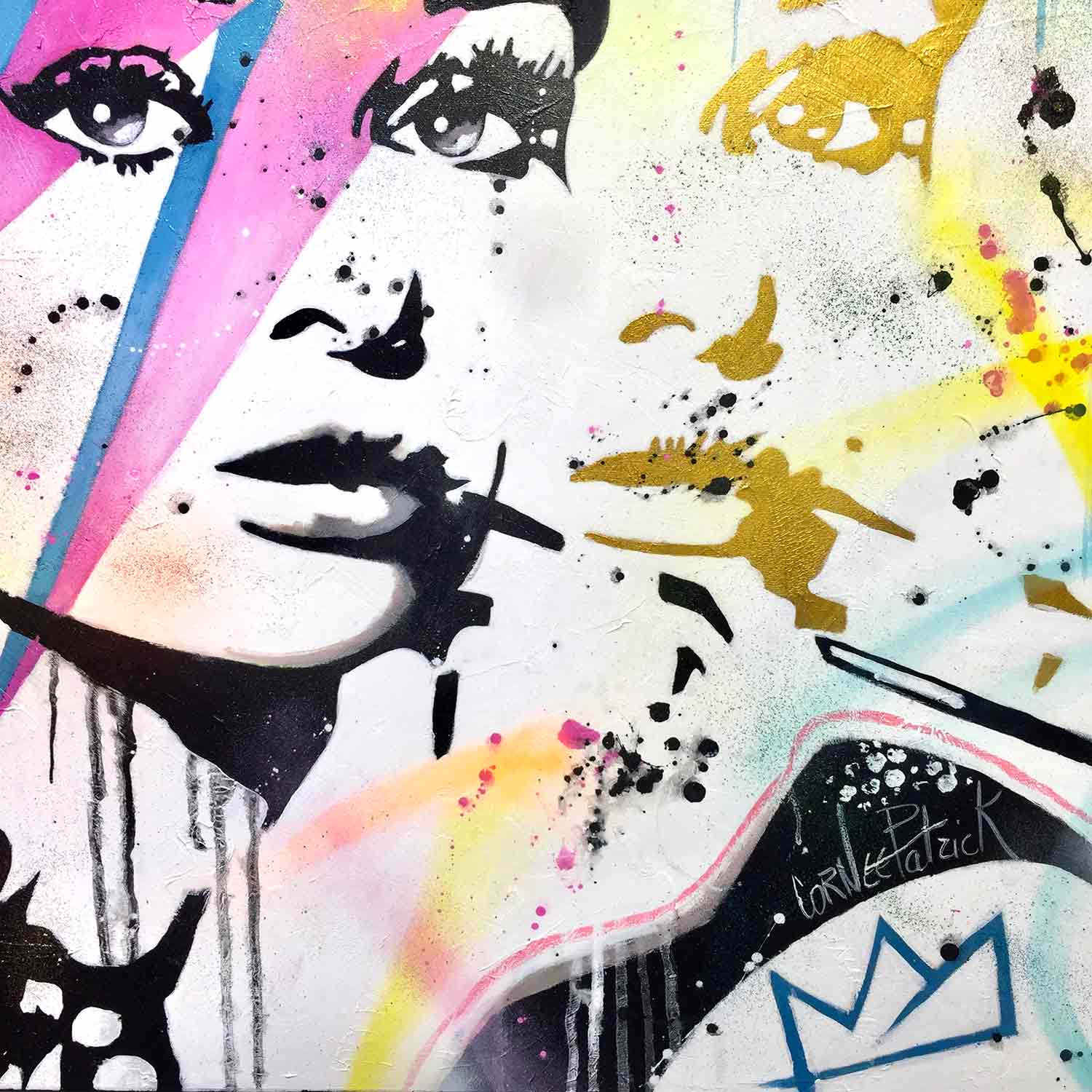 Patrick Cornée, Audrey Hepburn, painting - Artalistic online contemporary art buying and selling gallery