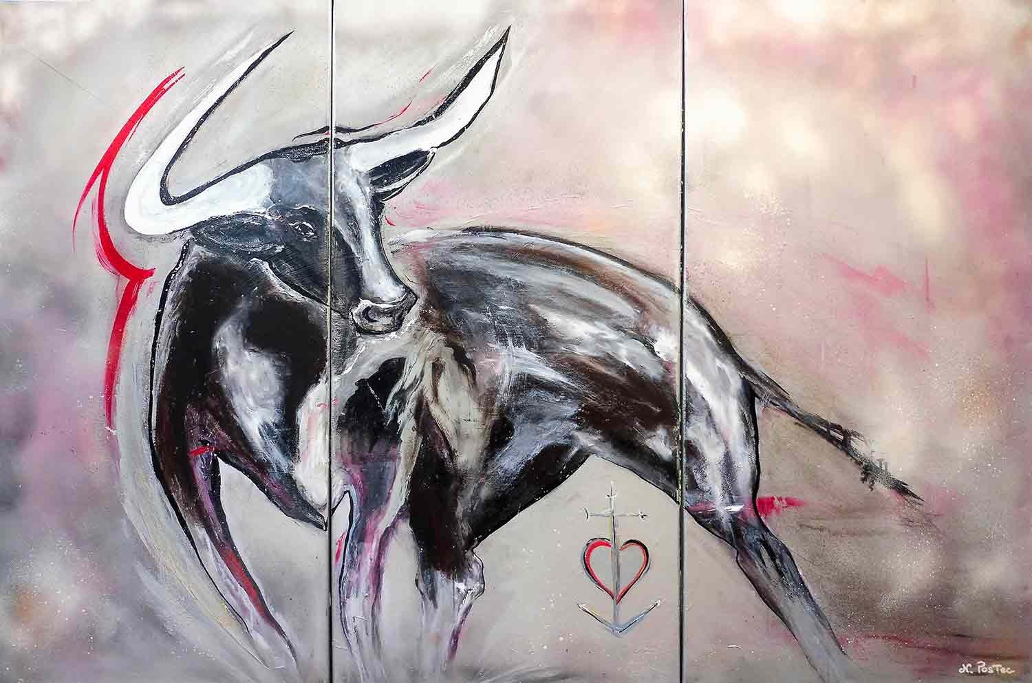 Nicolas Postec, Taureau, painting - Artalistic online contemporary art buying and selling gallery