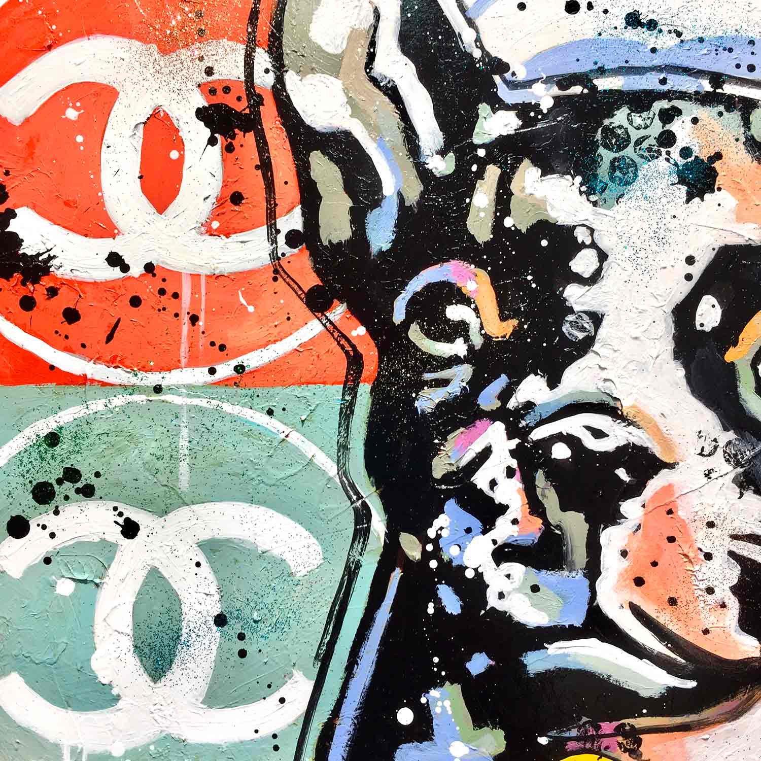 Contemporary Art Mixed media My French bulldog Patrick Corn e