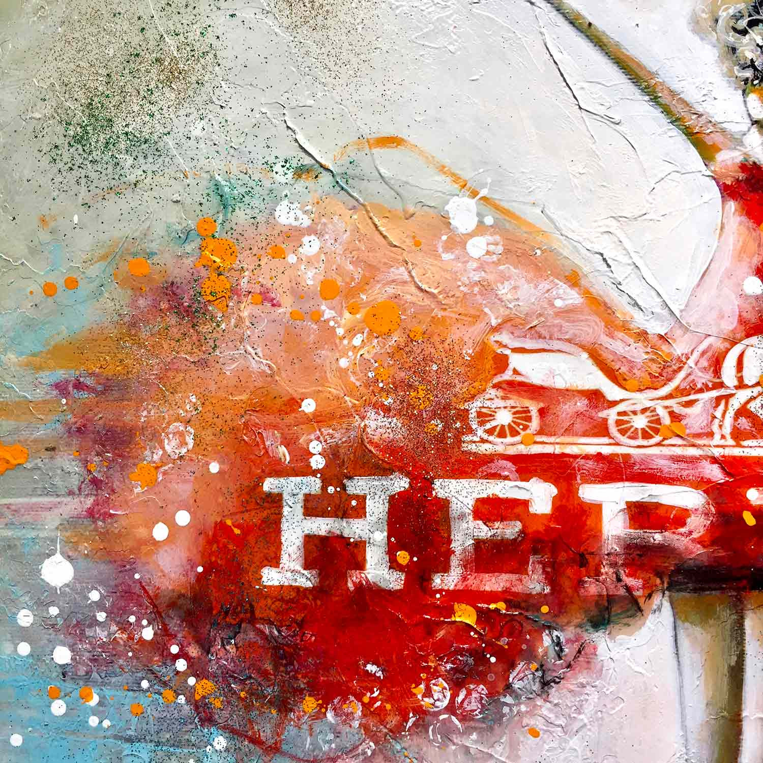 Patrick Cornée, danseuse habillée en robe Hermès, painting - Artalistic online contemporary art buying and selling gallery