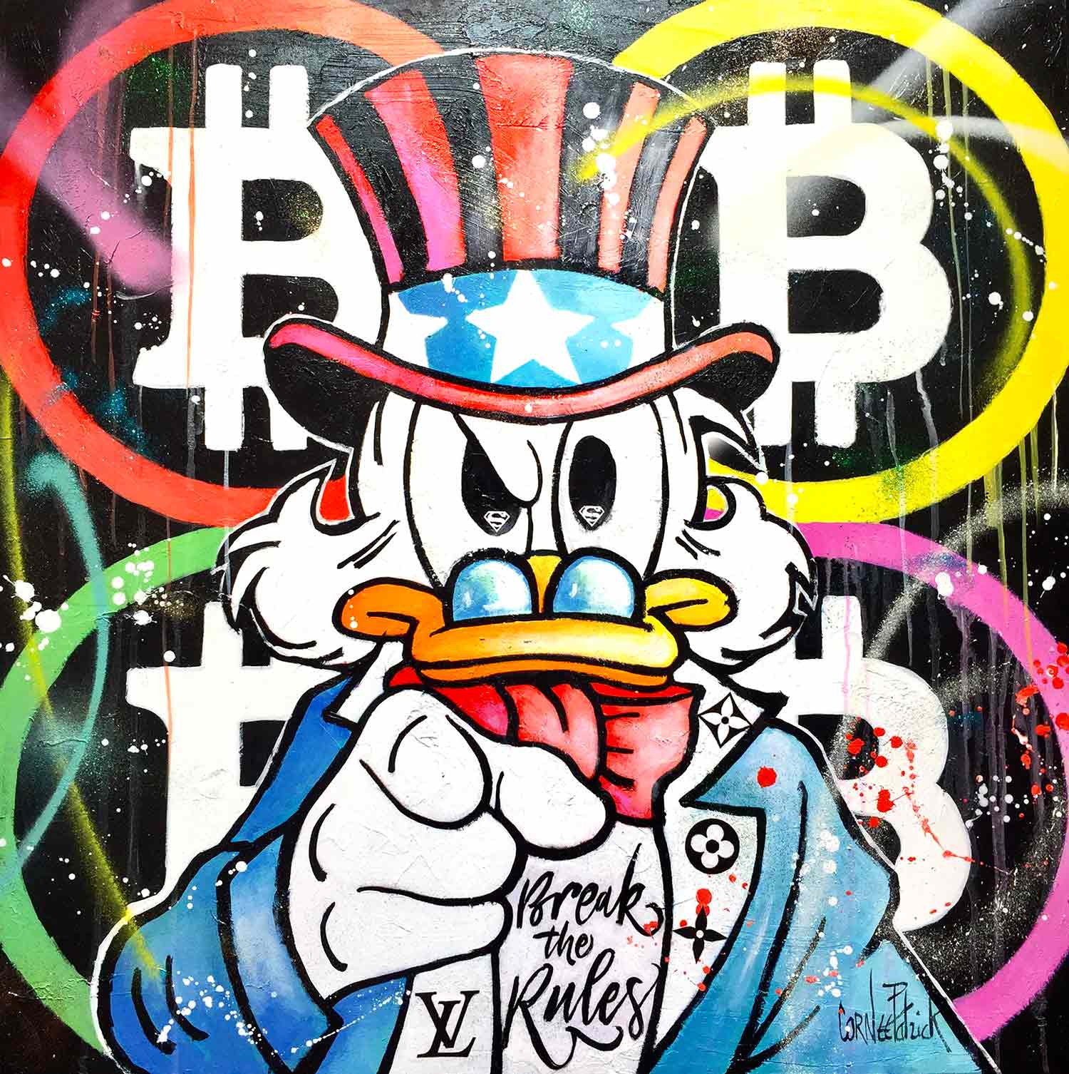 Patrick Cornée, Uncle scrooge, painting - Artalistic online contemporary art buying and selling gallery