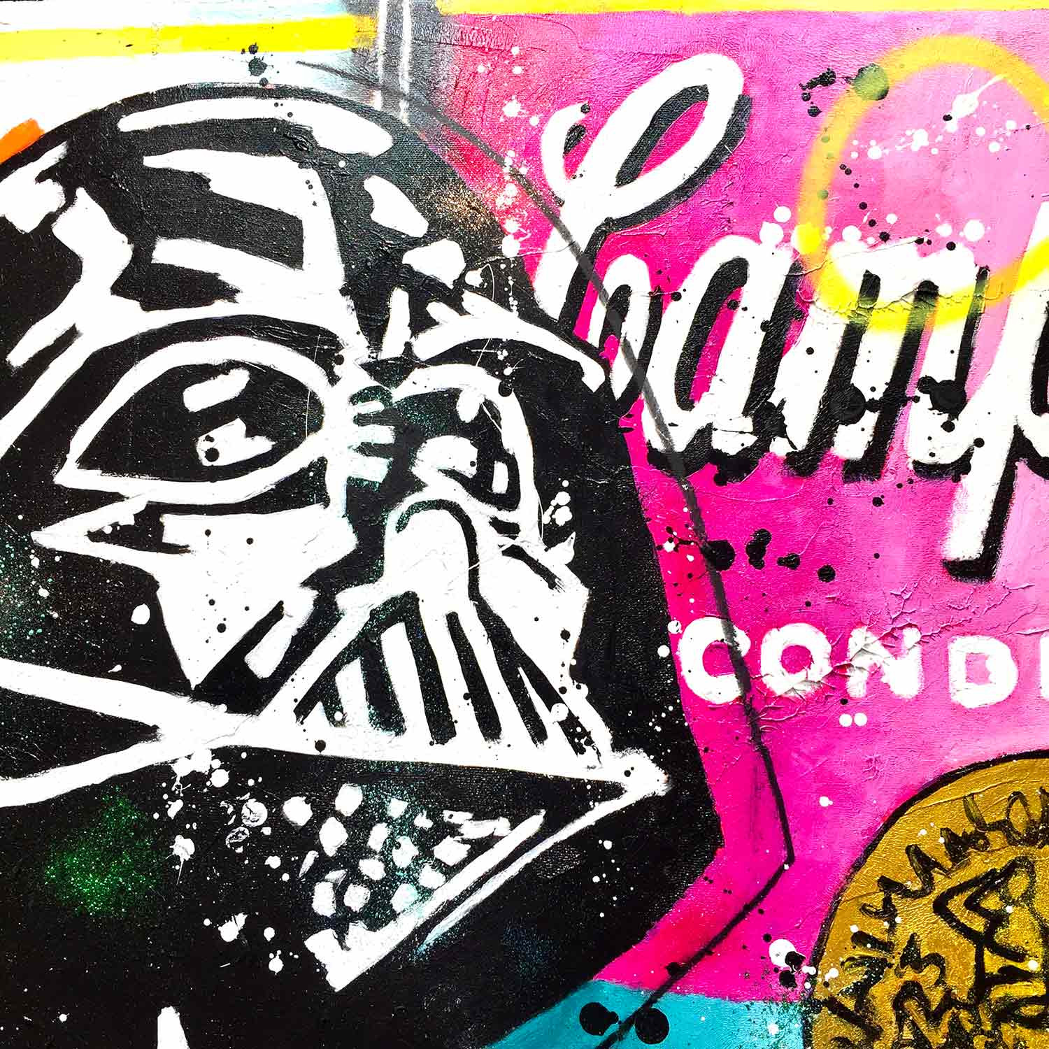 Patrick Cornée, Dark Vader likes bananas, painting - Artalistic online contemporary art buying and selling gallery