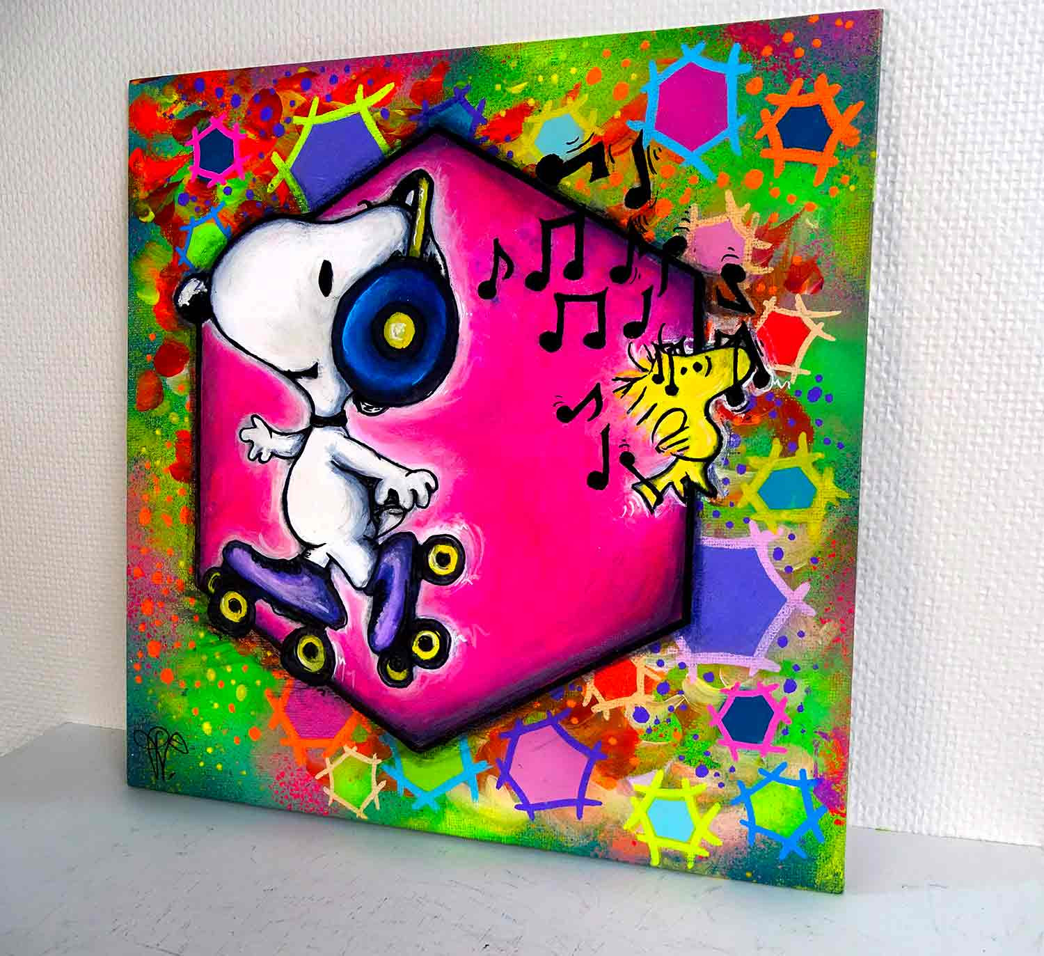 Priscilla Vettese, Snoopy and Funny Music, paining - Artalistic online contemporary art buying and selling gallery
