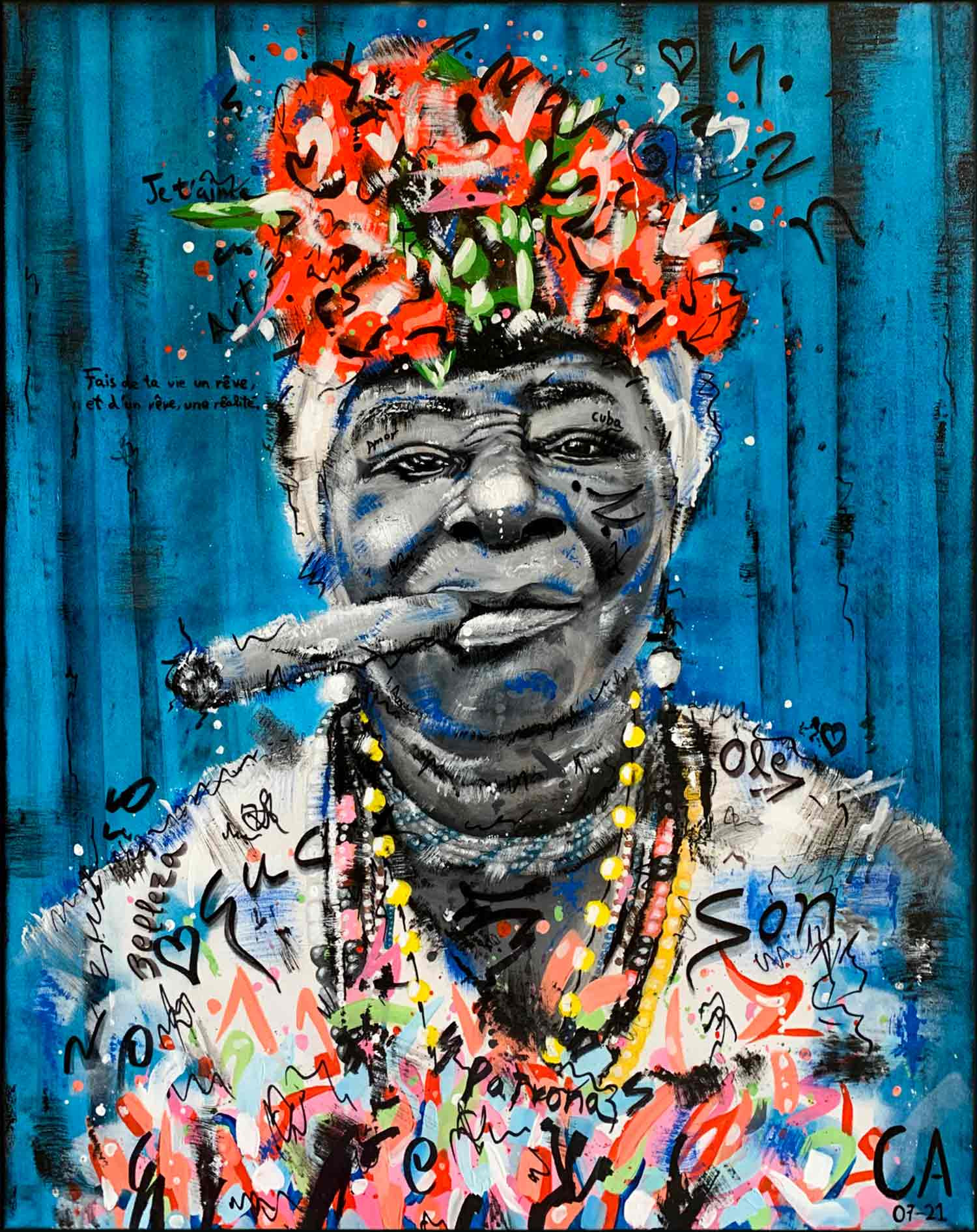 Casto Albarracin, Cubano azul, painting - Artalistic online contemporary art buying and selling gallery
