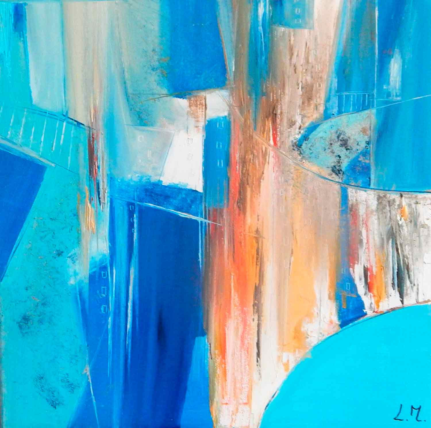 Lydie Massou, Les bleus de Venise, painting - Artalistic online contemporary art buying and selling gallery