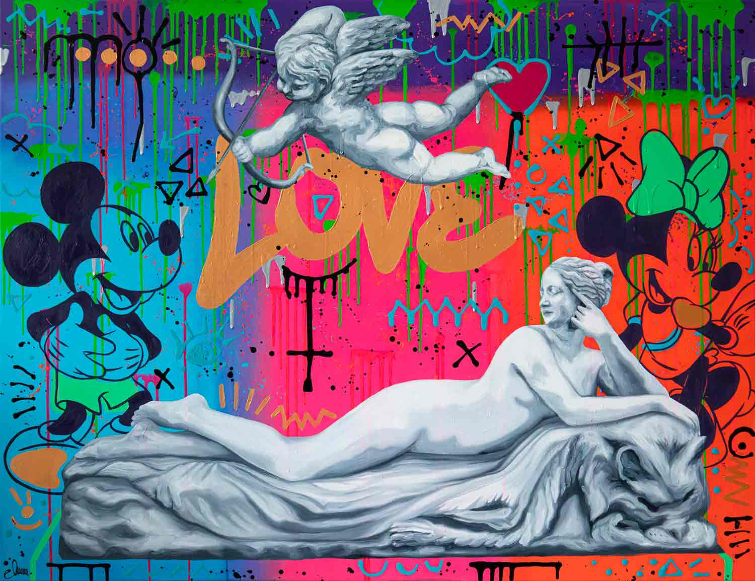 Monika Mrowiec, Serenity in the chaos of love, painting - Artalistic online contemporary art buying and selling gallery