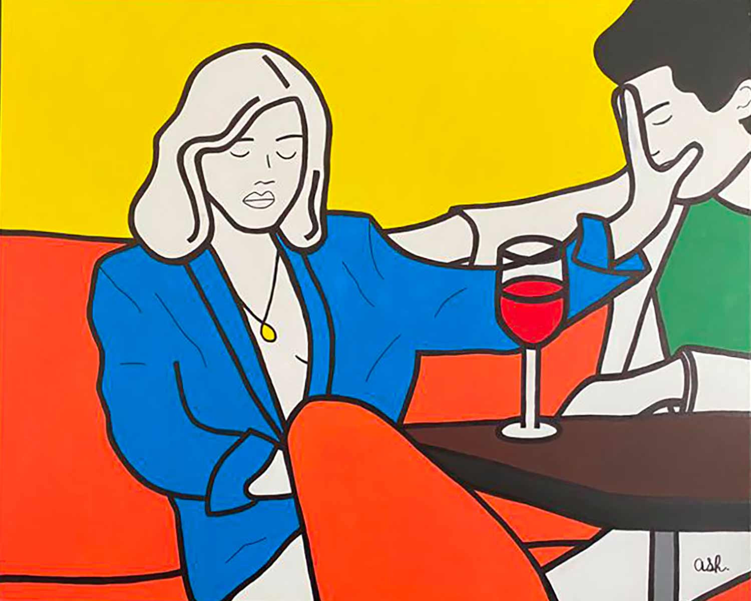 Anne-Sophie Holzer, Restaurant, painting - Artalistic online contemporary art buying and selling gallery