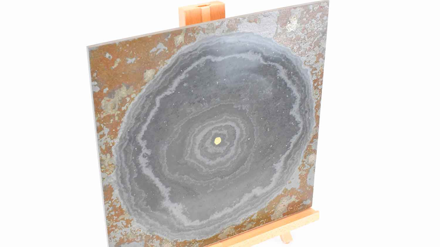 Marc Mugnier, profondeur circulaire dorée, painting - Artalistic online contemporary art buying and selling gallery