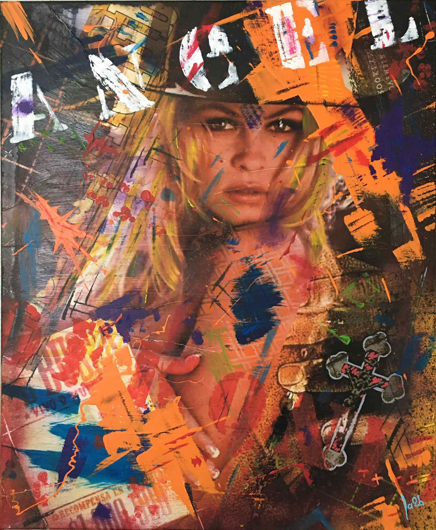 Fa2b, Angel o demonio, painting - Artalistic online contemporary art buying and selling gallery