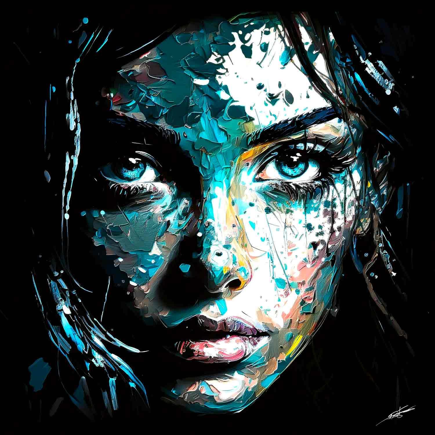 F.Font, La sérénité du visage, painting - Artalistic online contemporary art buying and selling gallery