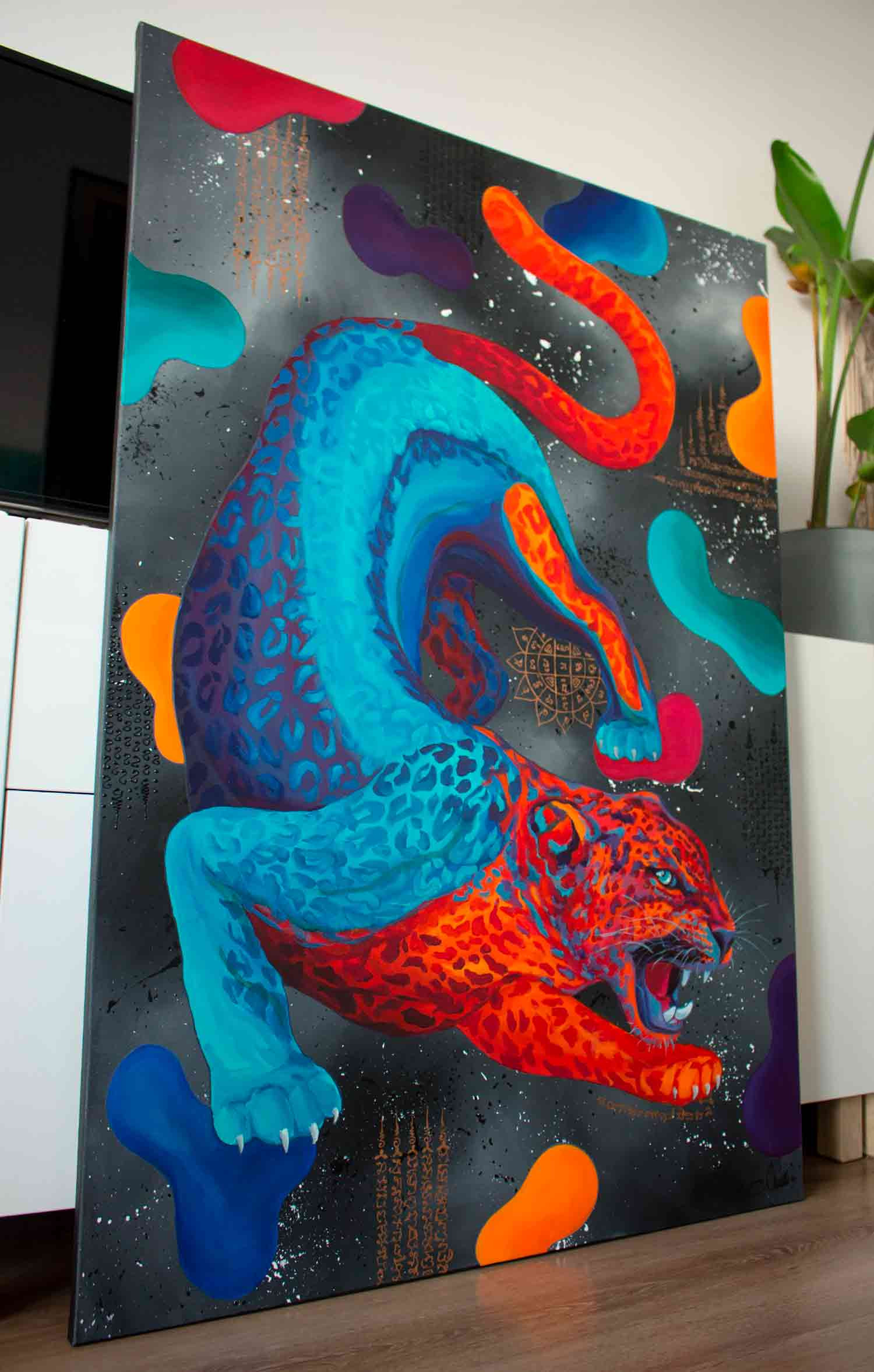Monika Mrowiec, Might of the Panther, painting - Artalistic online contemporary art buying and selling gallery