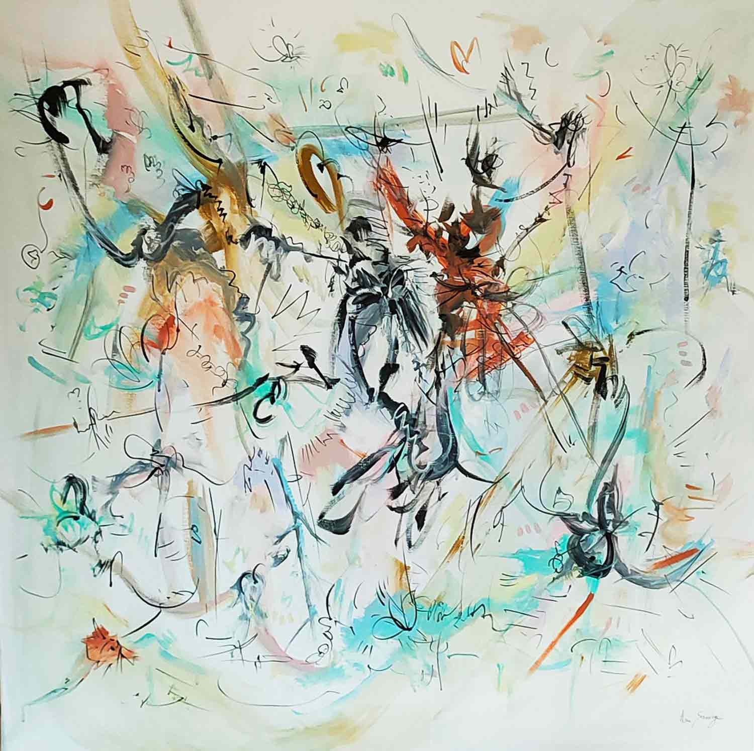 Âme Sauvage, La danse de joie, painting - Artalistic online contemporary art buying and selling gallery