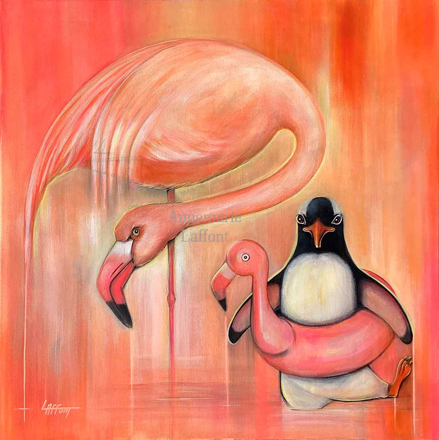 Annemarie Laffont, Flamigo, painting - Artalistic online contemporary art buying and selling gallery