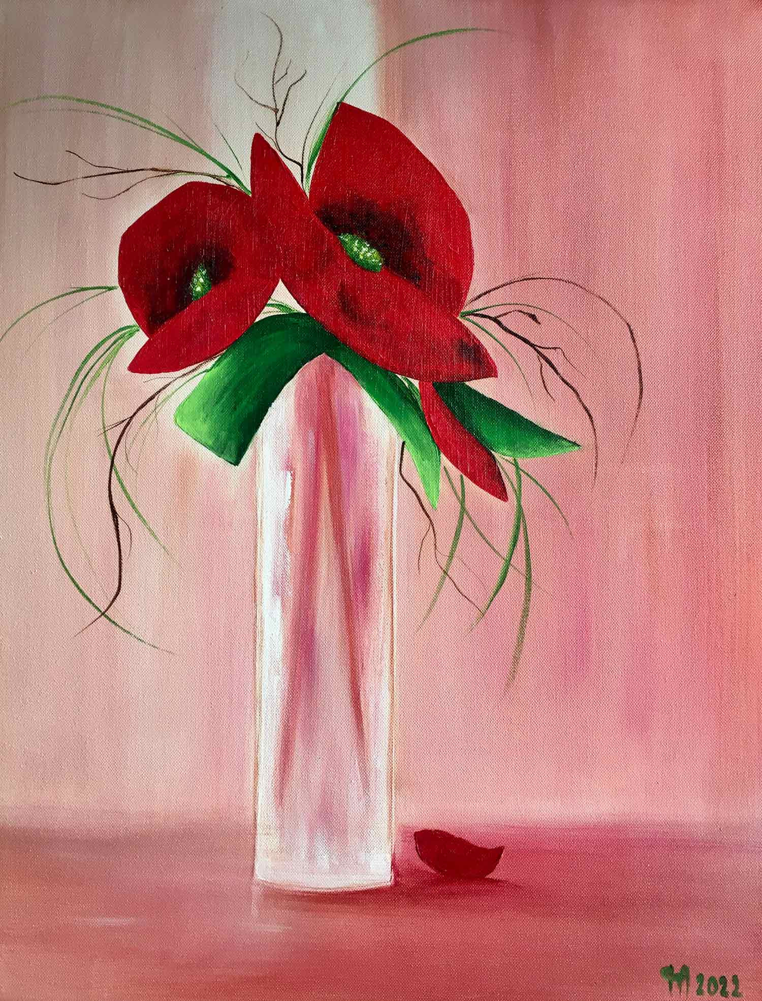 Françoise Augustine, coquelicots, painting - Artalistic online contemporary art buying and selling gallery