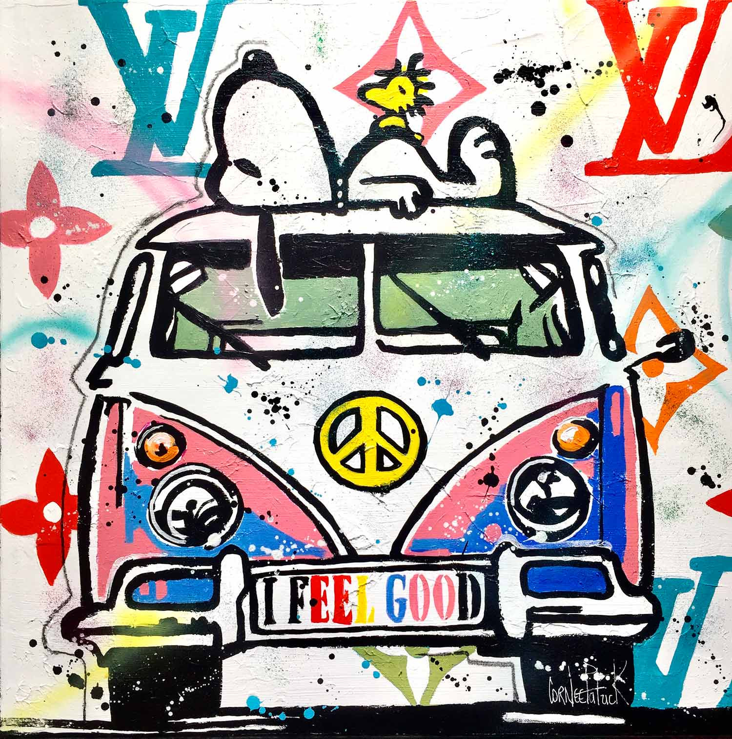 Patrick Cornée, Good trip for Snoopy, painting - Artalistic online contemporary art buying and selling gallery
