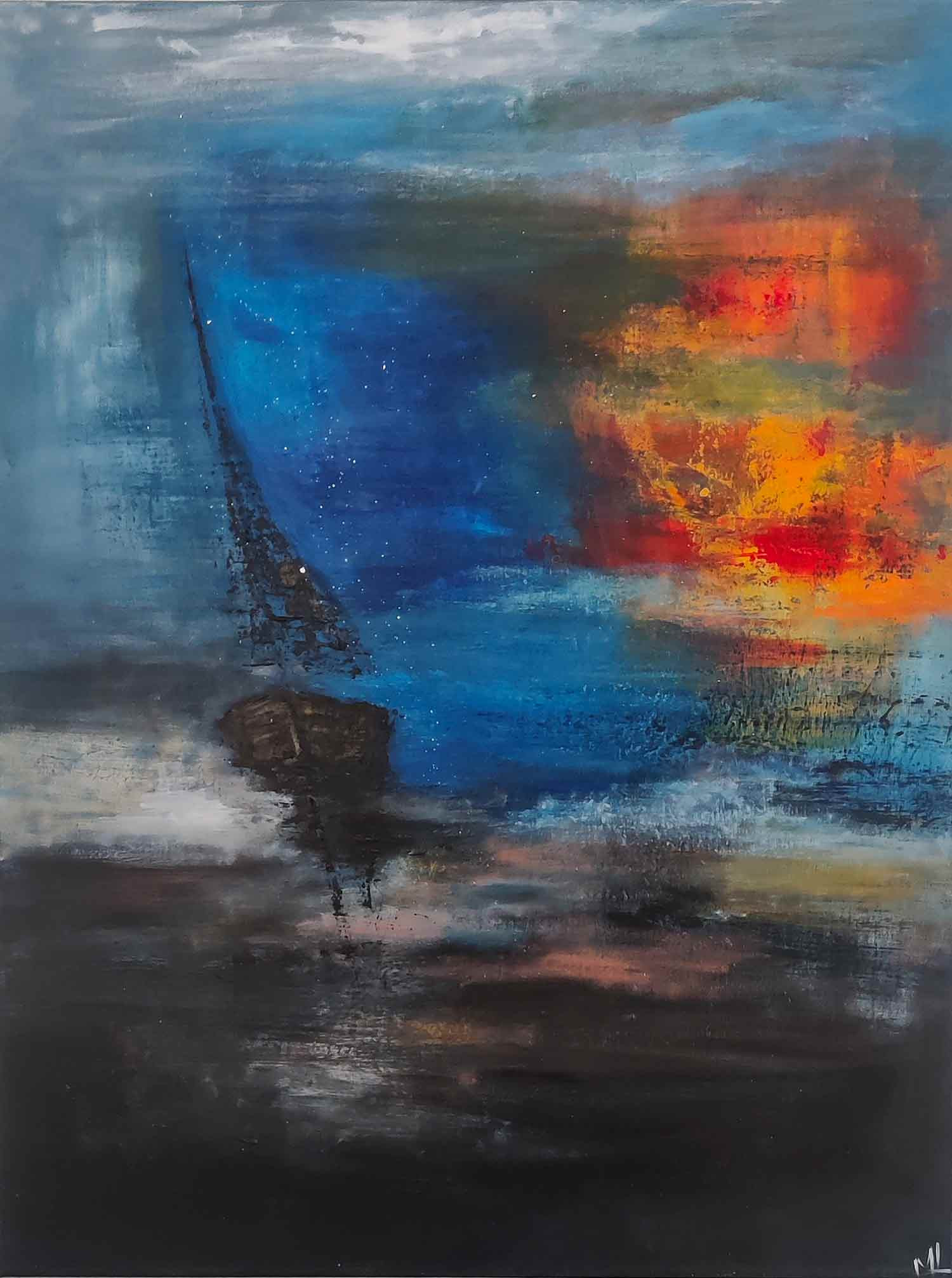 Marie Line Robert, Bateau ivre, painting - Artalistic online contemporary art buying and selling gallery