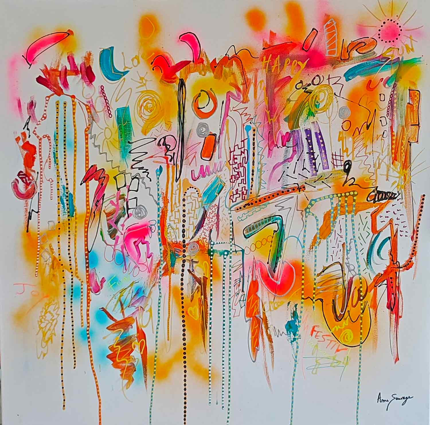 Âme Sauvage, la joie dans la tête, painting - Artalistic online contemporary art buying and selling gallery