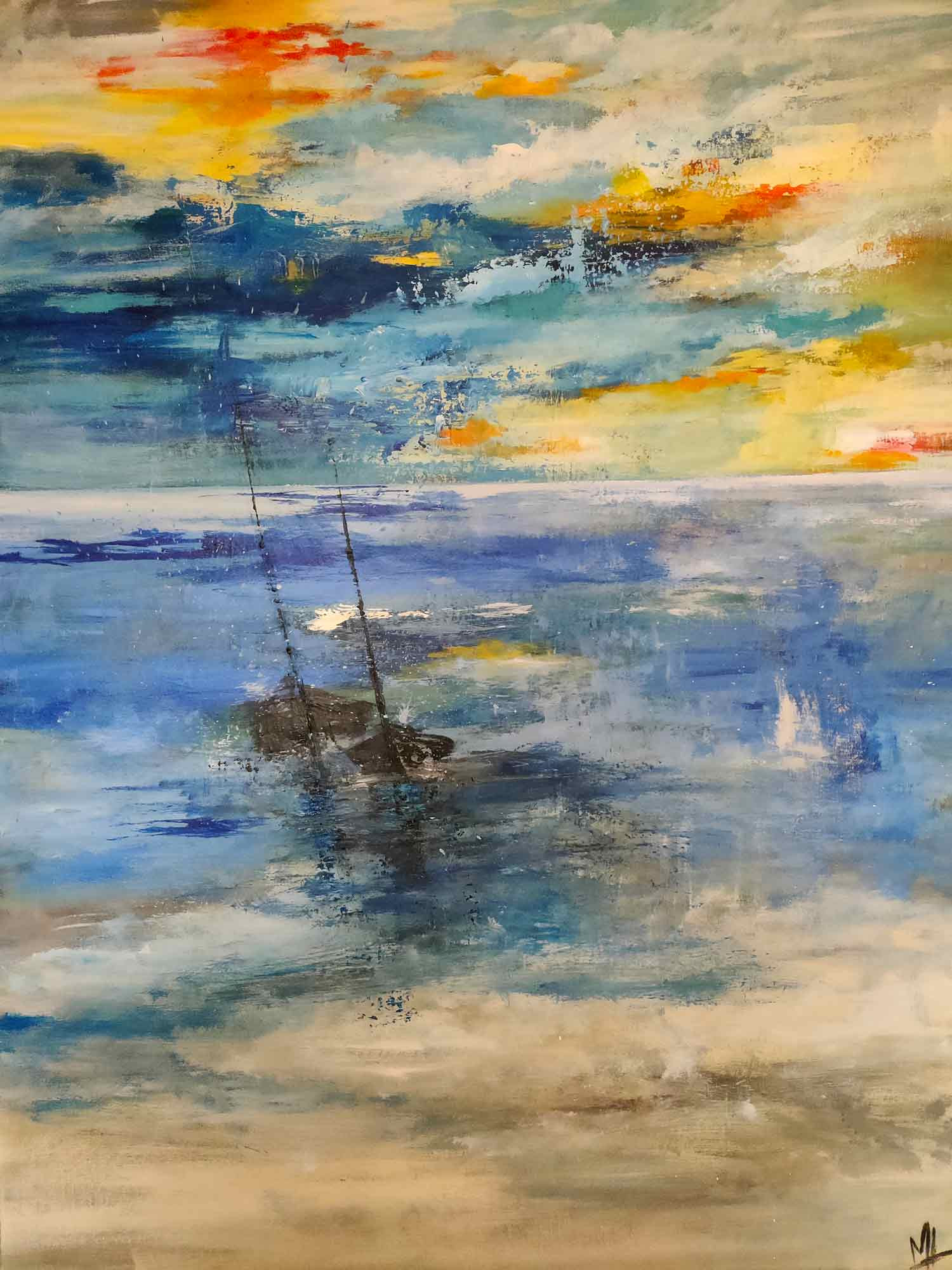 Marie-Line Robert, Duo des mers, painting - Artalistic online contemporary art buying and selling gallery