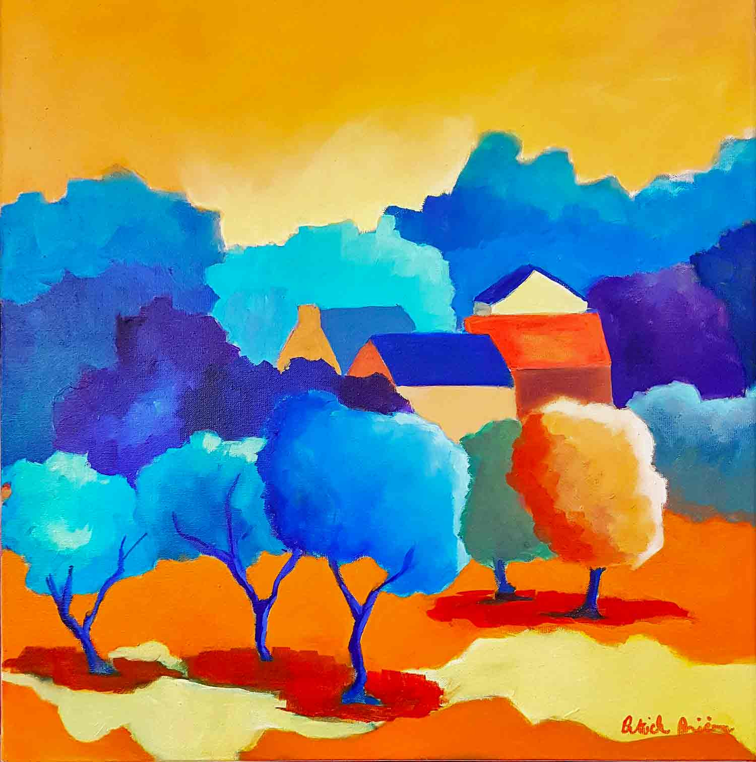 Patrick Brière, Champ joyeux, painting - Artalistic online contemporary art buying and selling gallery