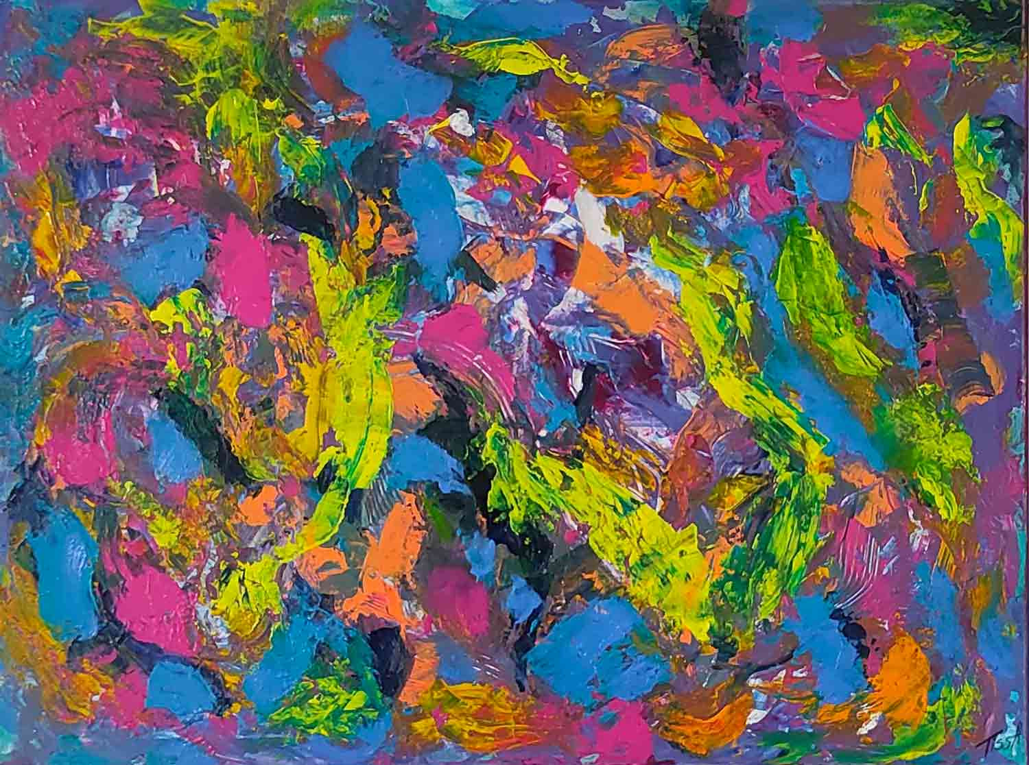 Tissa, Coloured yarns, painting - Artalistic online contemporary art buying and selling gallery