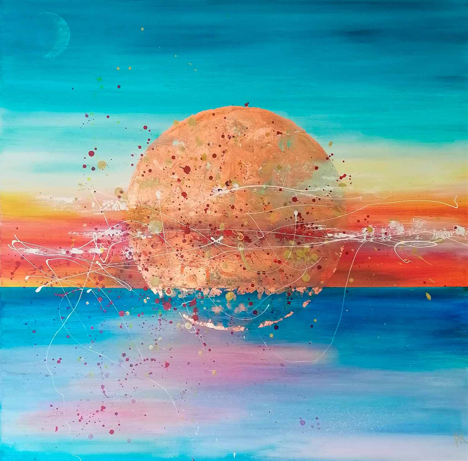 Anne Robin, Big sun in Brittany, painting - Artalistic online contemporary art buying and selling gallery