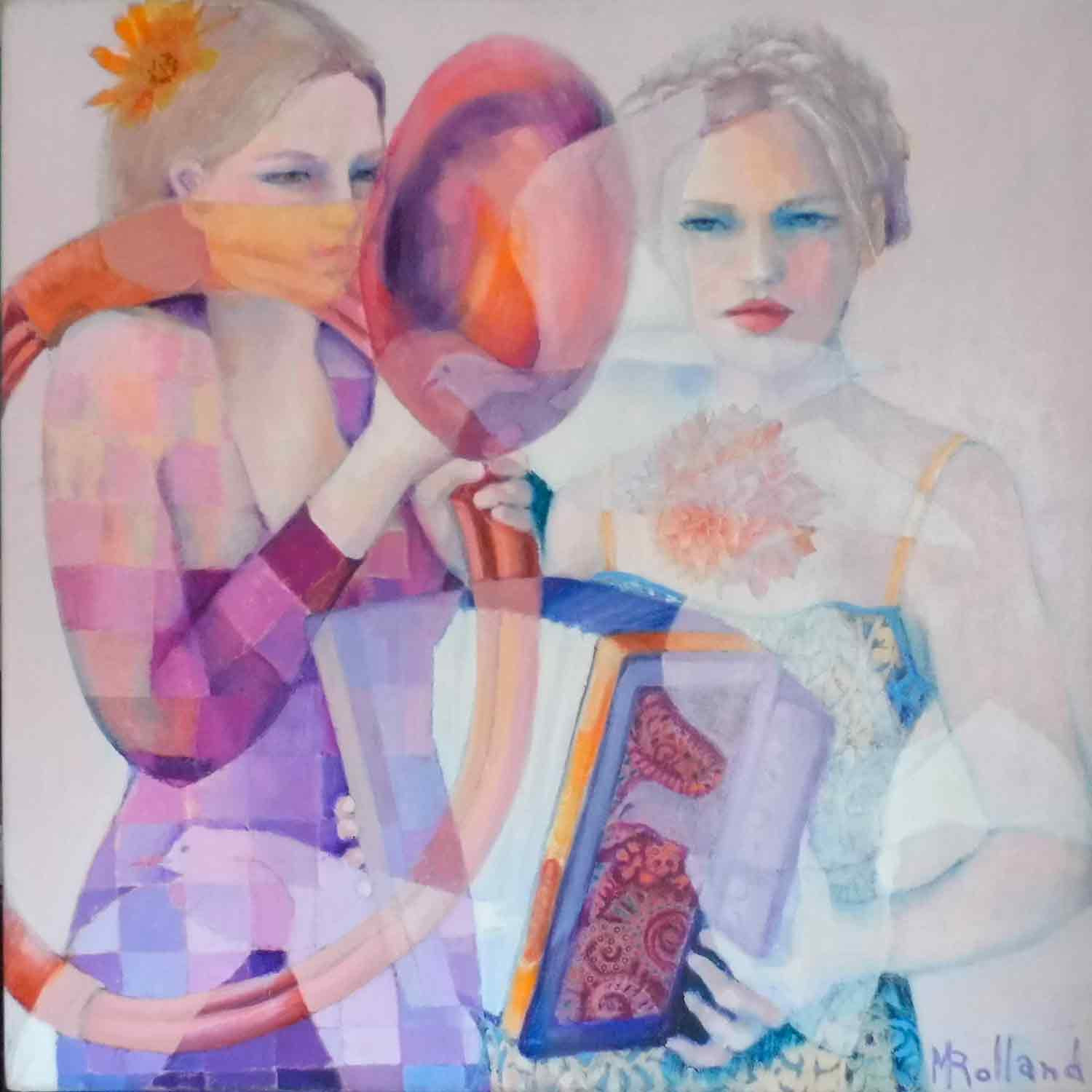 Mireille Rolland, Le babillage des oiseaux, painting - Artalistic online contemporary art buying and selling gallery