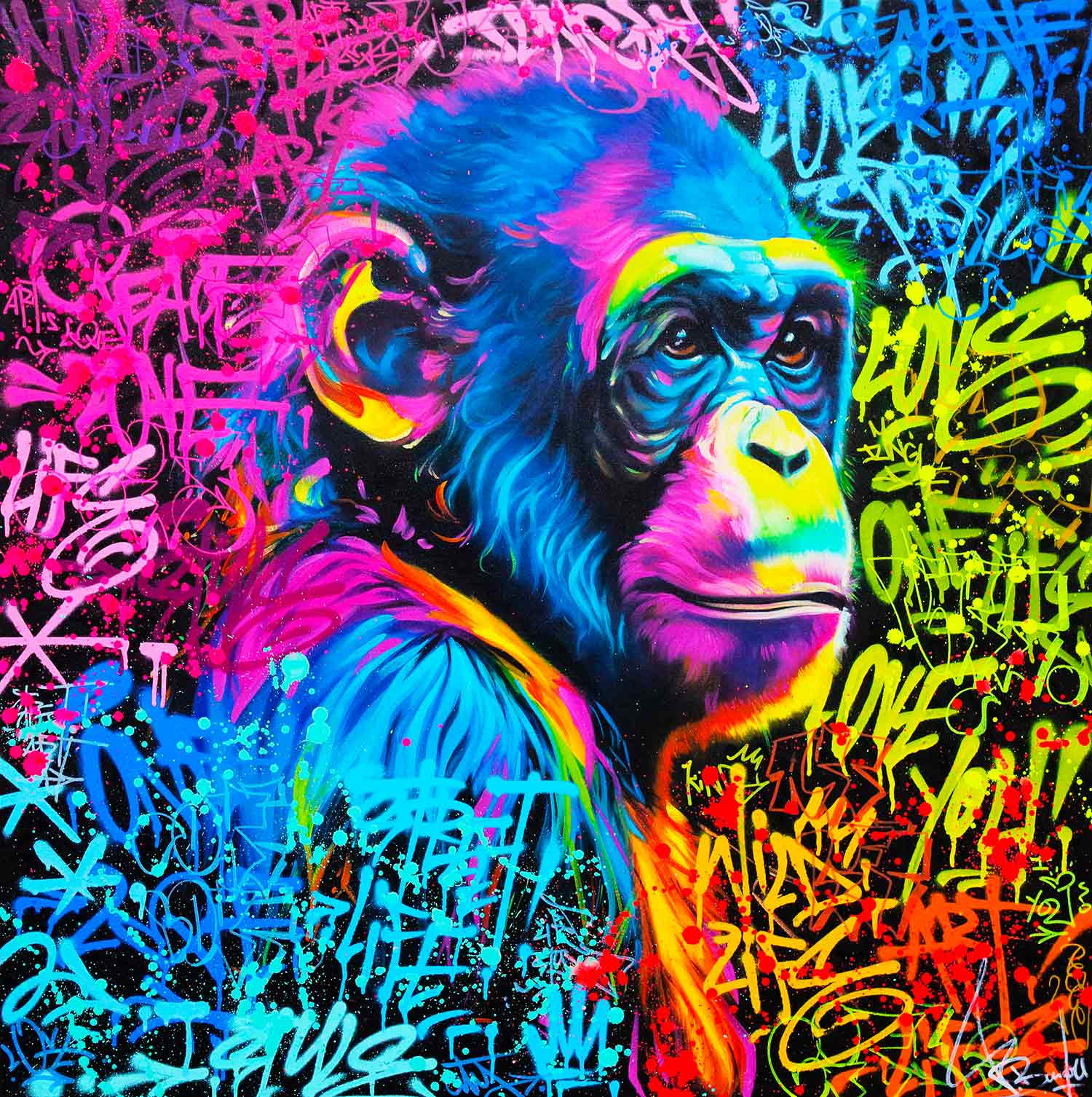 Vincent Bardou, Street Monkey Symphony, painting - Artalistic online contemporary art buying and selling gallery