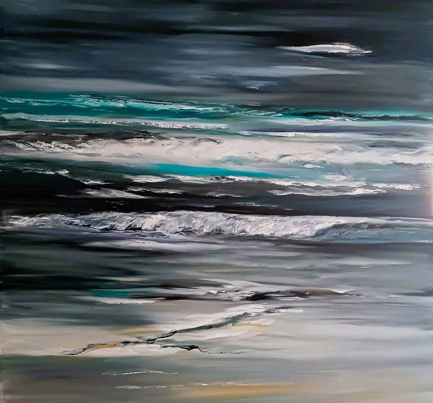 Lydie Massou, La nuit et l'océan, painting - Artalistic online contemporary art buying and selling gallery
