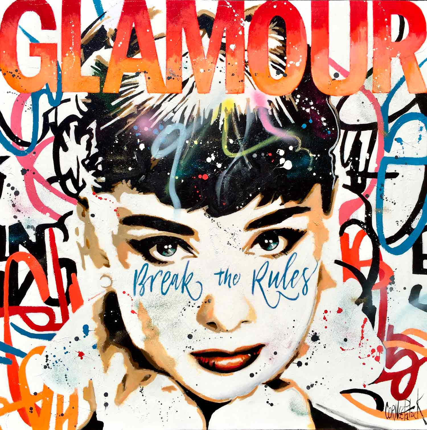 Patrick Cornée, Audrey Hepburn, painting - Artalistic online contemporary art buying and selling gallery