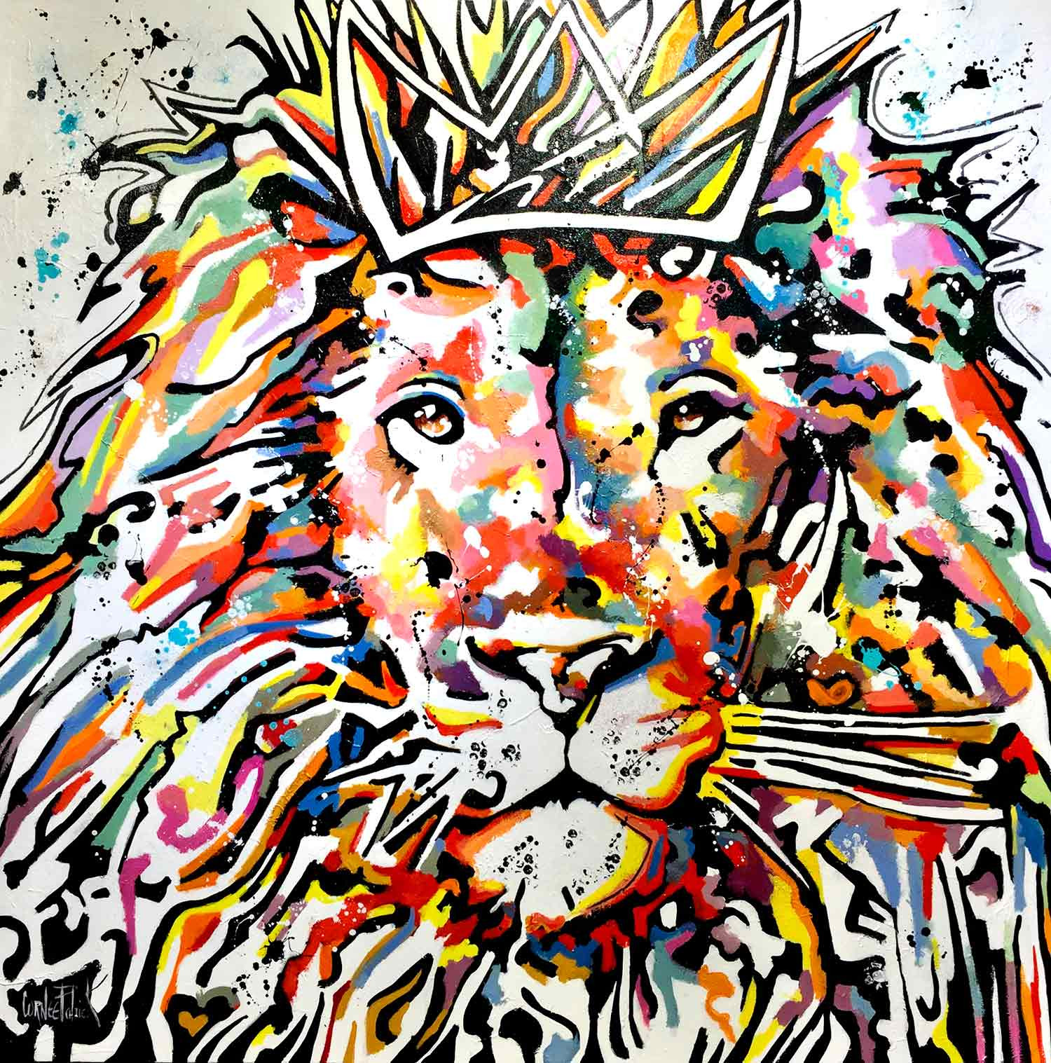 Patrick Cornée, Lion king power, painting - Artalistic online contemporary art buying and selling gallery