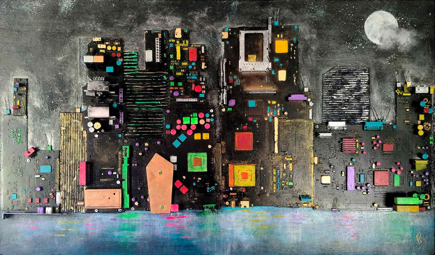 Anne Robin, A view from Brooklyn, painting - Artalistic online contemporary art buying and selling gallery
